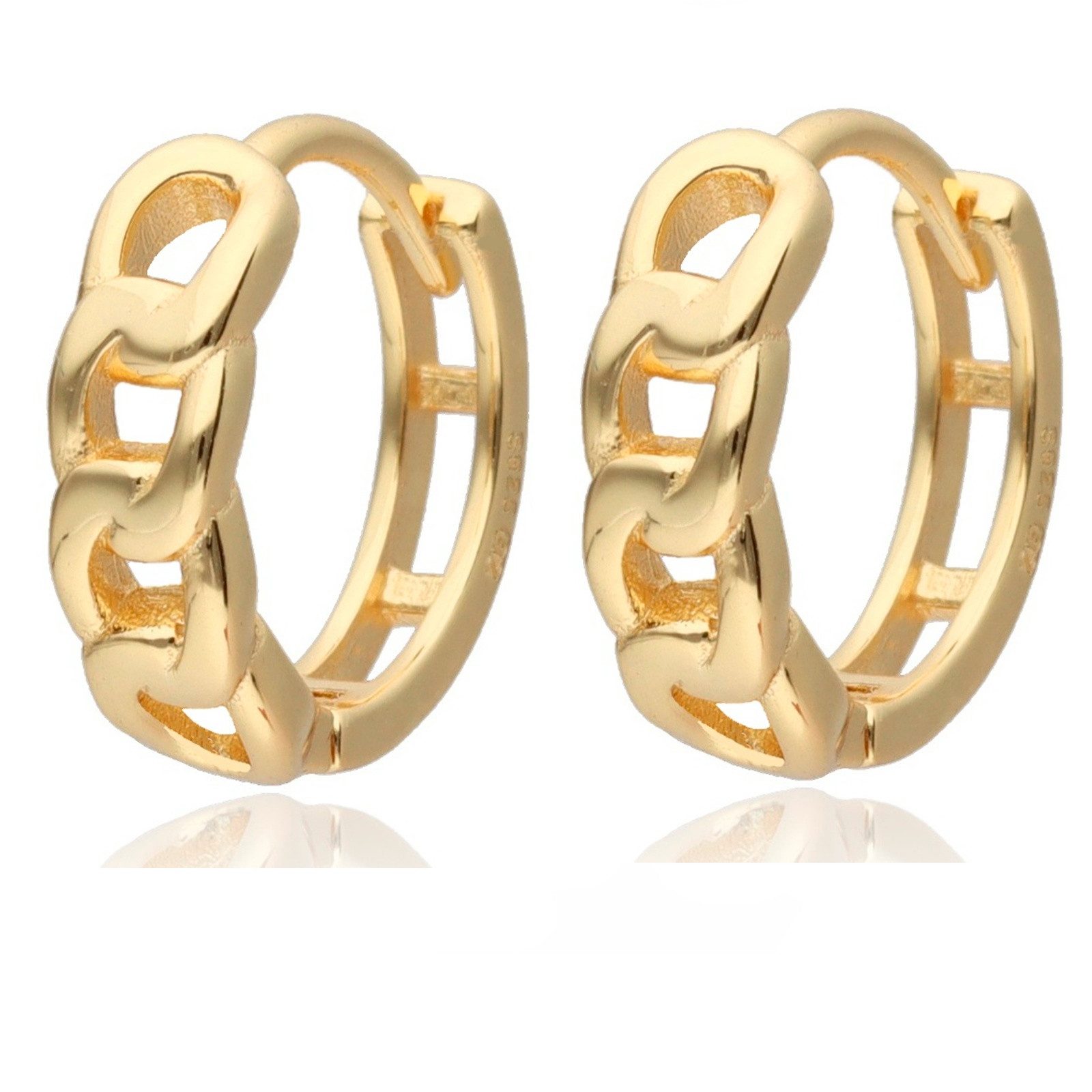 Goldene Hufeisen Paar Creolen Gold Creolen geflochten 925 18k Gelbgold verg günstig online kaufen