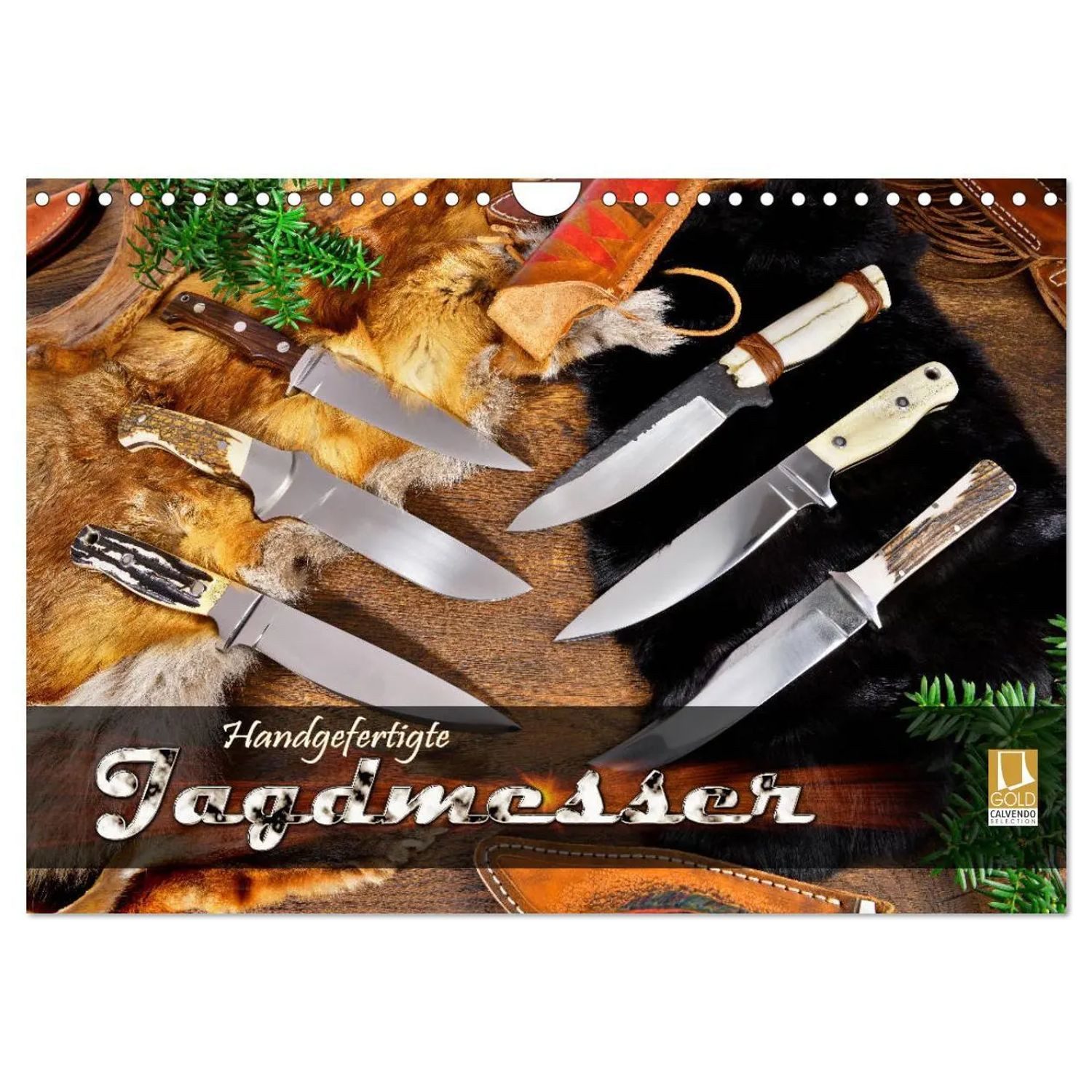 CALVENDO Wandkalender Handgefertigte Jagdmesser (Wandkalender 2026 DIN A4 quer), CALVENDO...