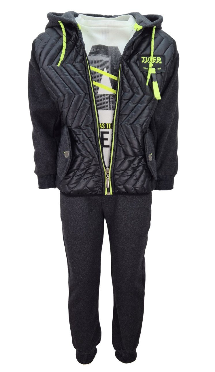 Sweatanzug 3-Teiliger Sweatanzug mit Jacke Jogginganzug Freizeitanzug JFT6314a