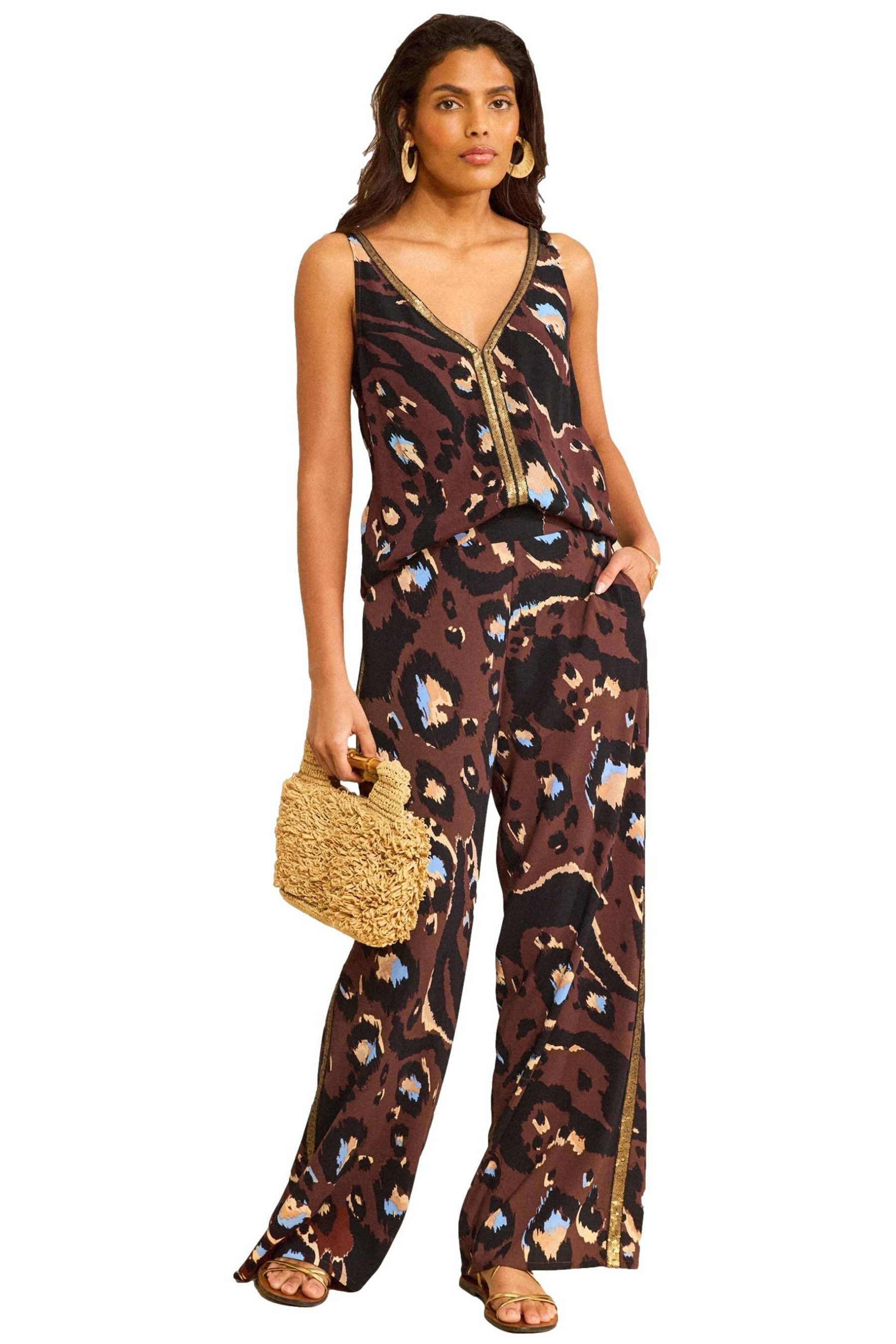 Love & Roses Stoffhose Love & Roses Weite Hose, Streifen/Print/Pailletten (1-tlg)