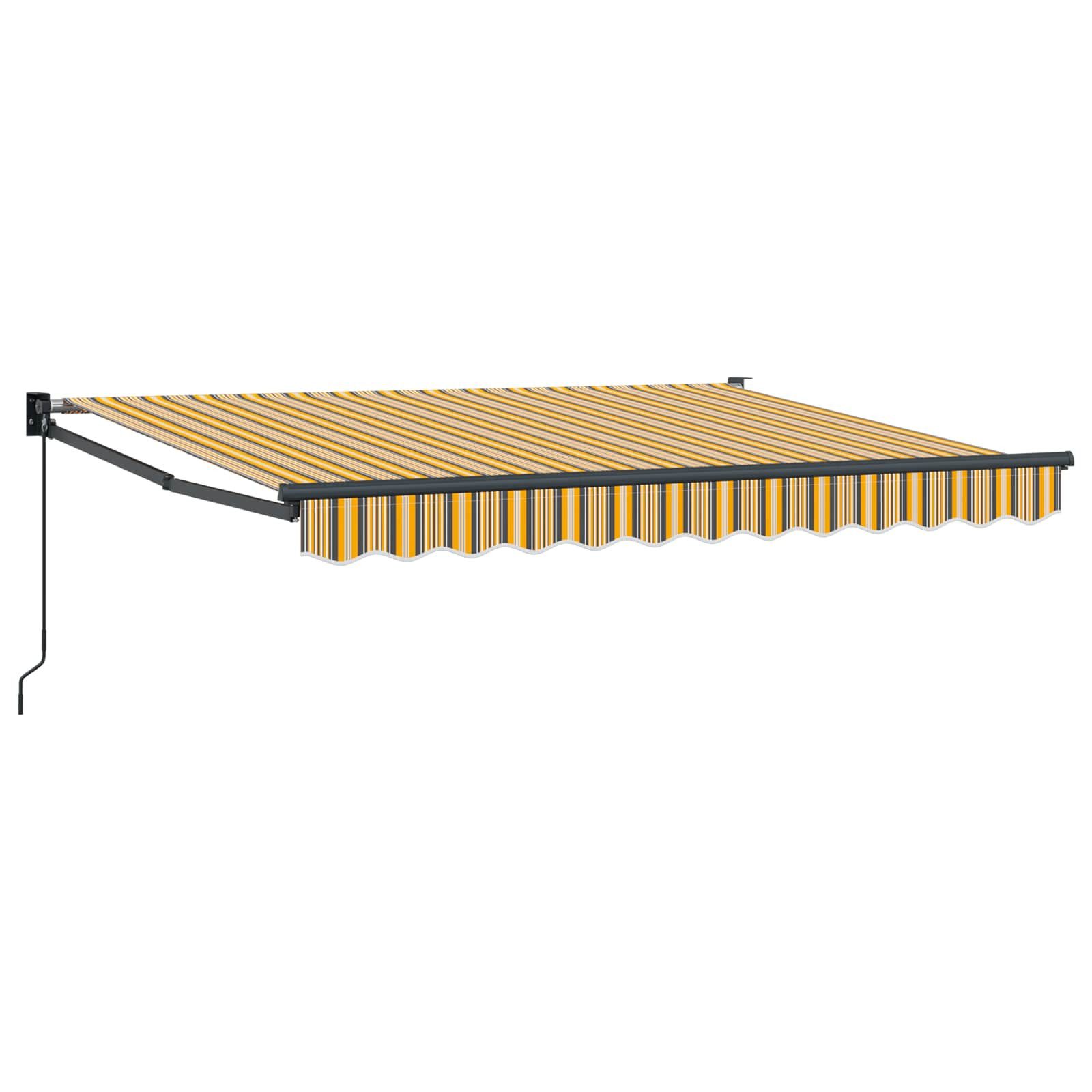 vidaXL Markise Ausziehbare Markise Gelb, Grau und Weiß 3 x 2 m (1-St)