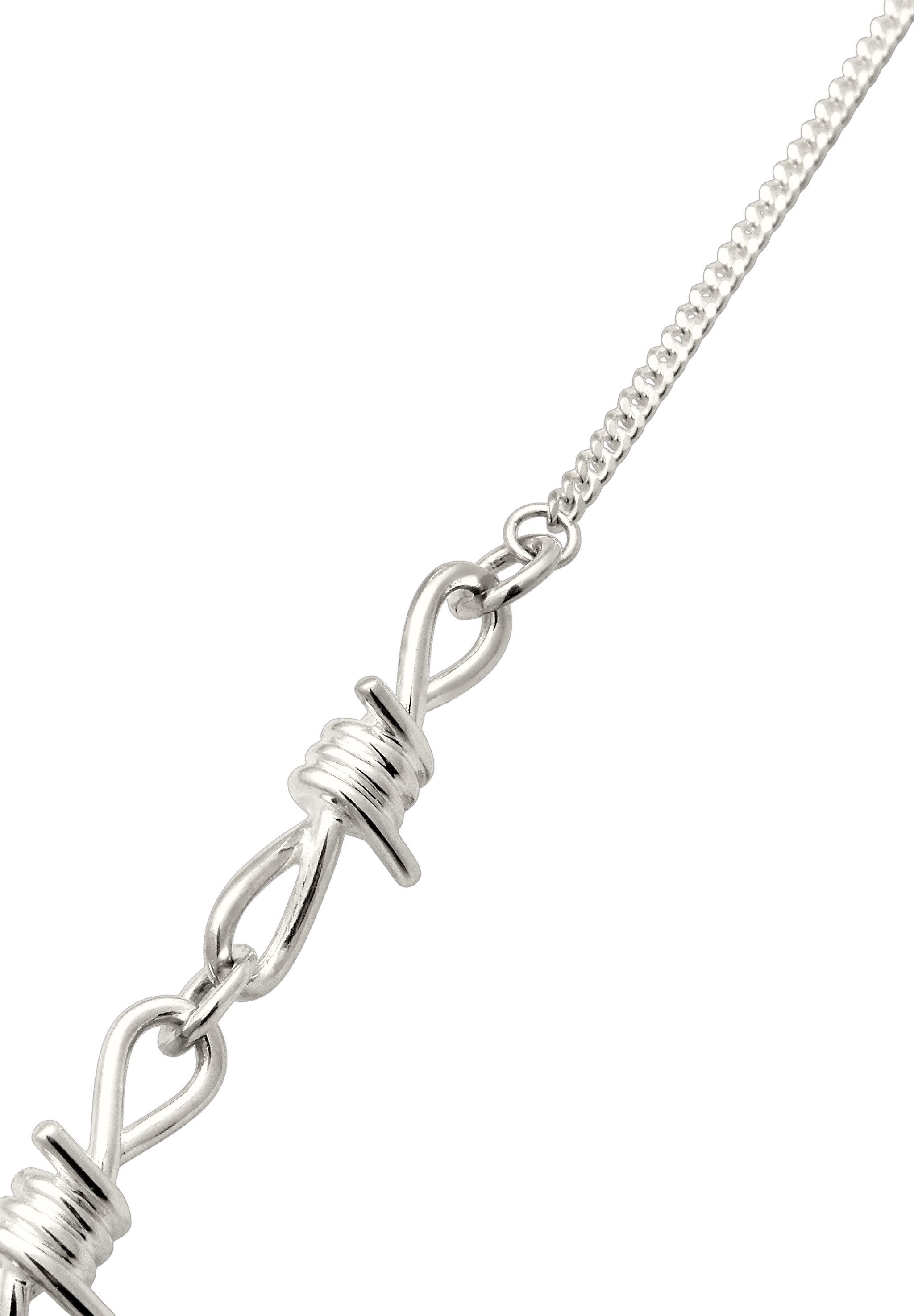 Kuzzoi Silberkette Draht Design Anhänger 925 Sterling Silver