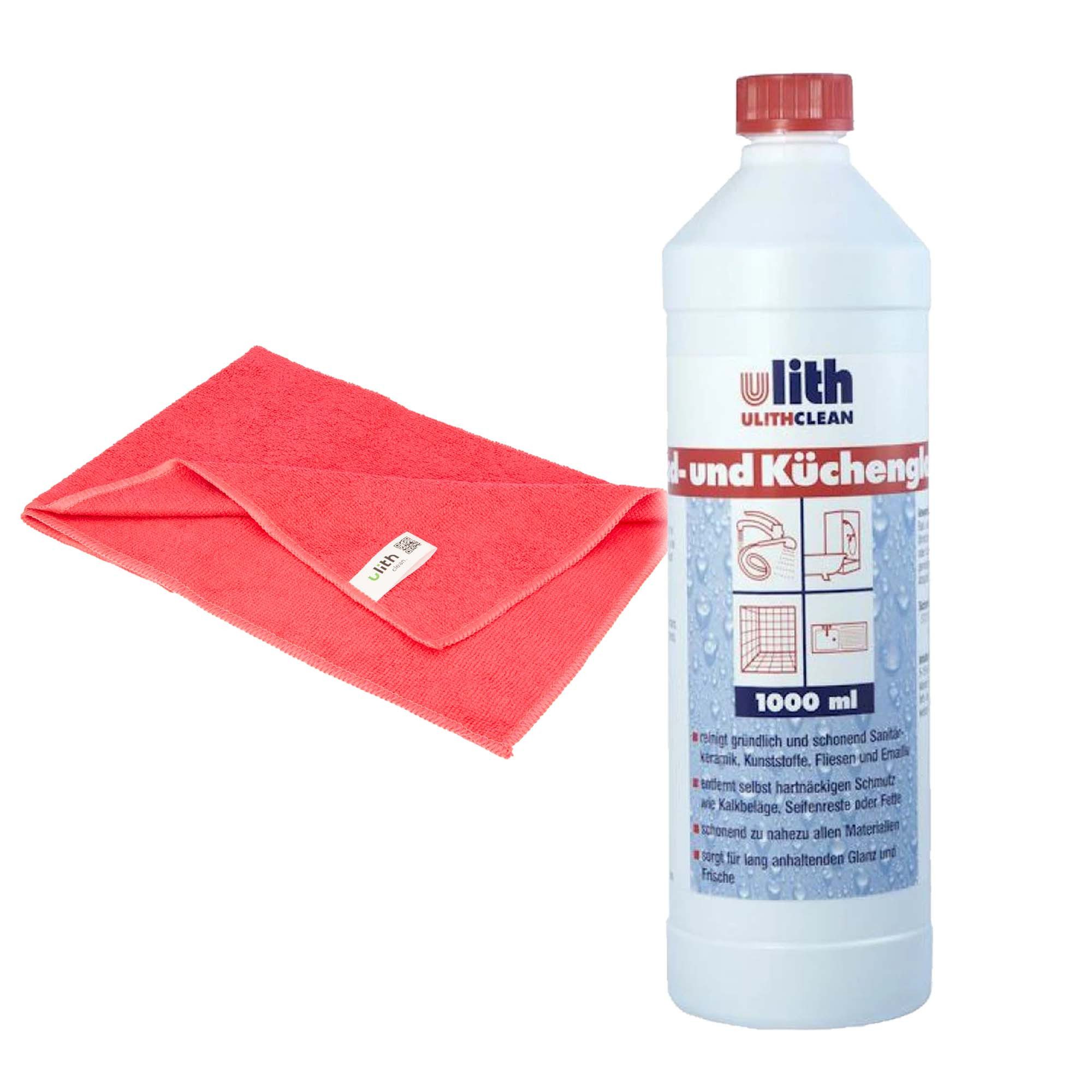 tecuro Bad- und Küchenglanz, 1000 ml Universalreiniger inkl. Mikrofasertuch Badreiniger