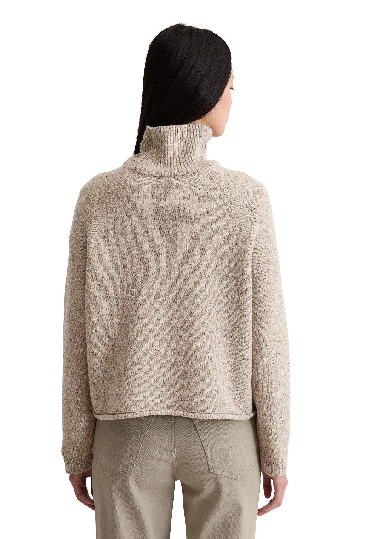 Marc O'Polo Stehkragenpullover aus Tweed, regular fit, aus Schurwoll-Mix günstig online kaufen