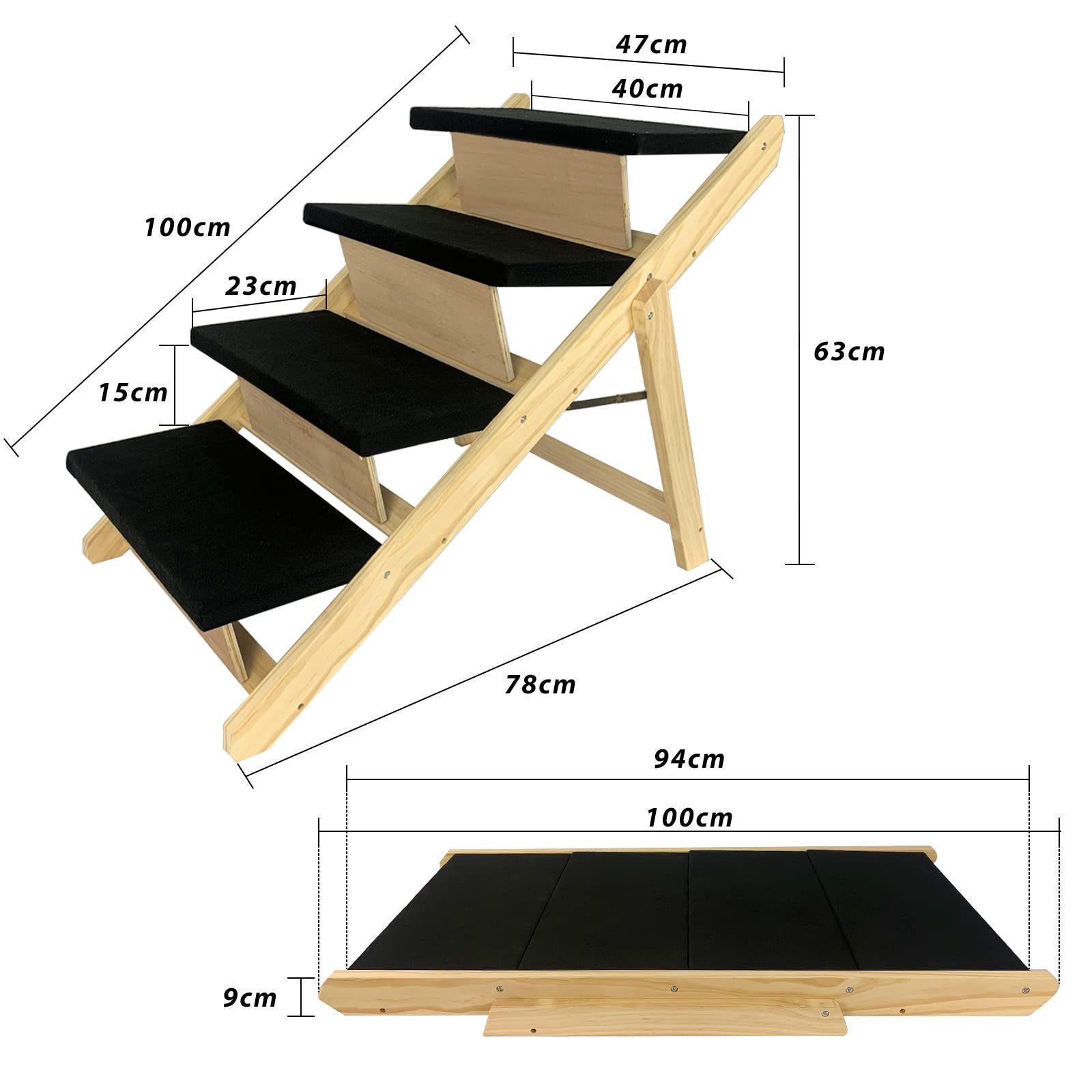 FIVMEN Haustiertreppe 2-in1 Hunderampe Faltbar Tiertreppe Landeplattform Ru günstig online kaufen