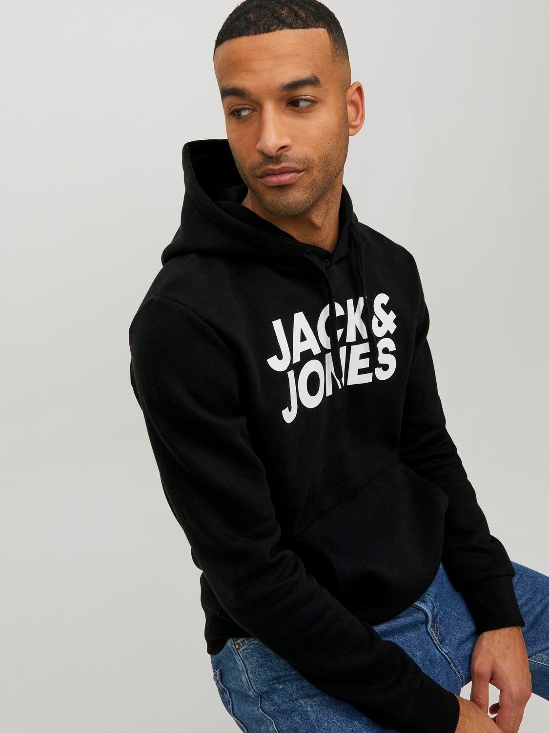 Jack & Jones Hoodie CORP (1-tlg) mit Kapuze im modernen Look
