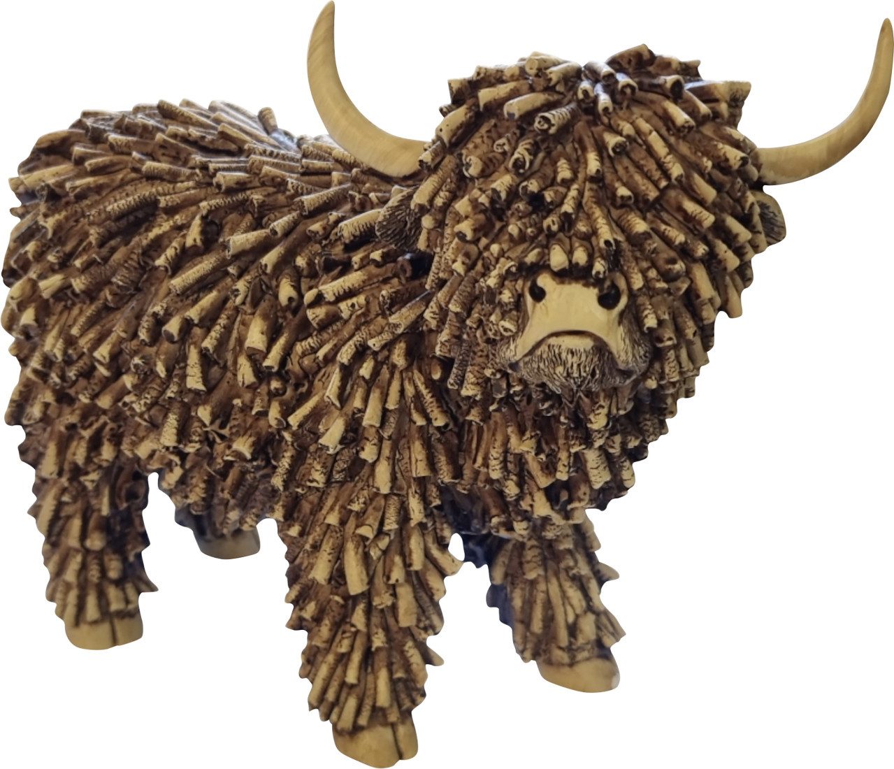 Figurendiscounter Gartenfigur Dekofigur Highland Cattle 30 cm bunt