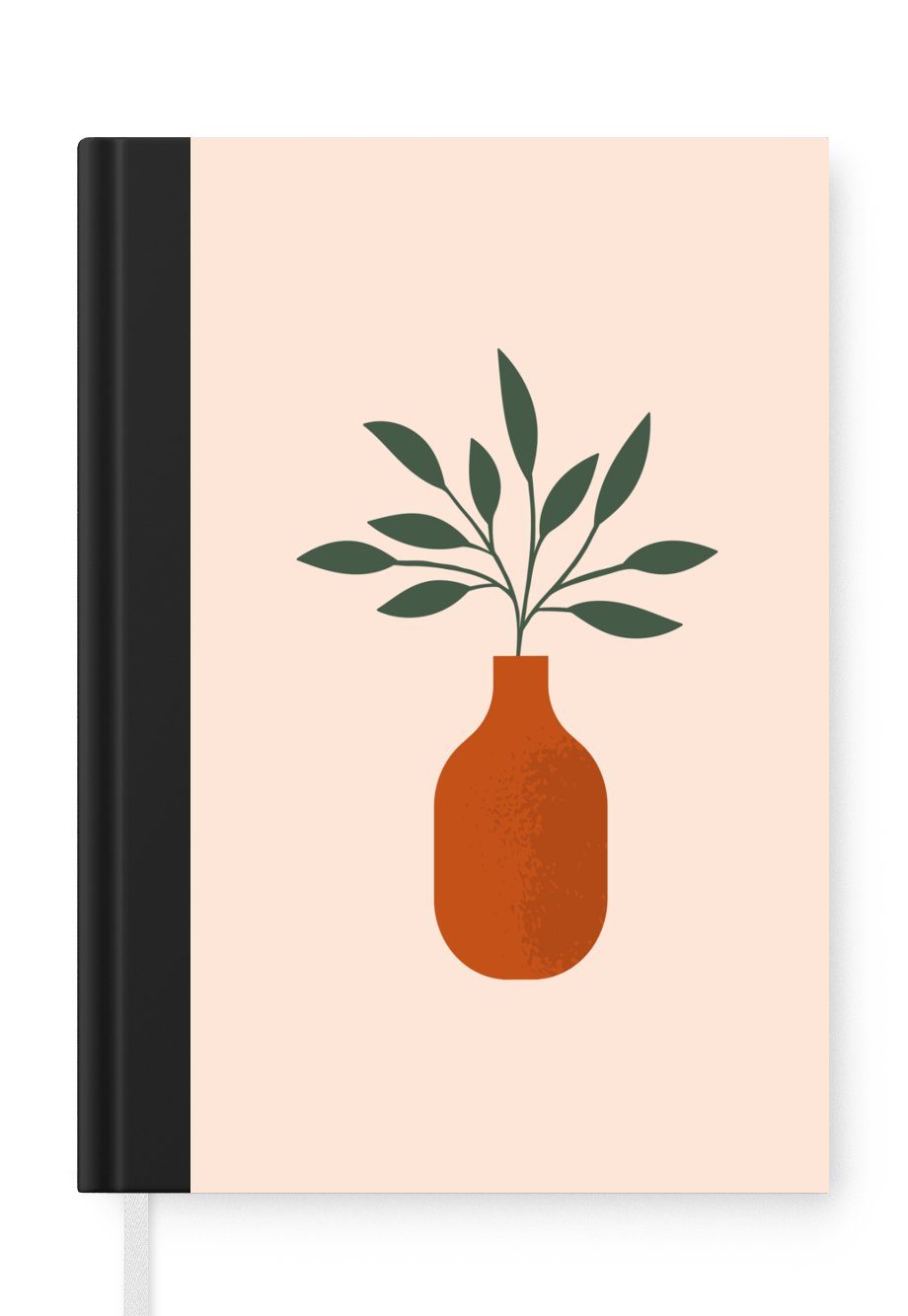 MuchoWow Notizbuch Pastell - Pflanzen - Vase, Journal, Merkzettel, Tagebuch, Notizheft, A5, 98 Seiten, Haushaltsbuch