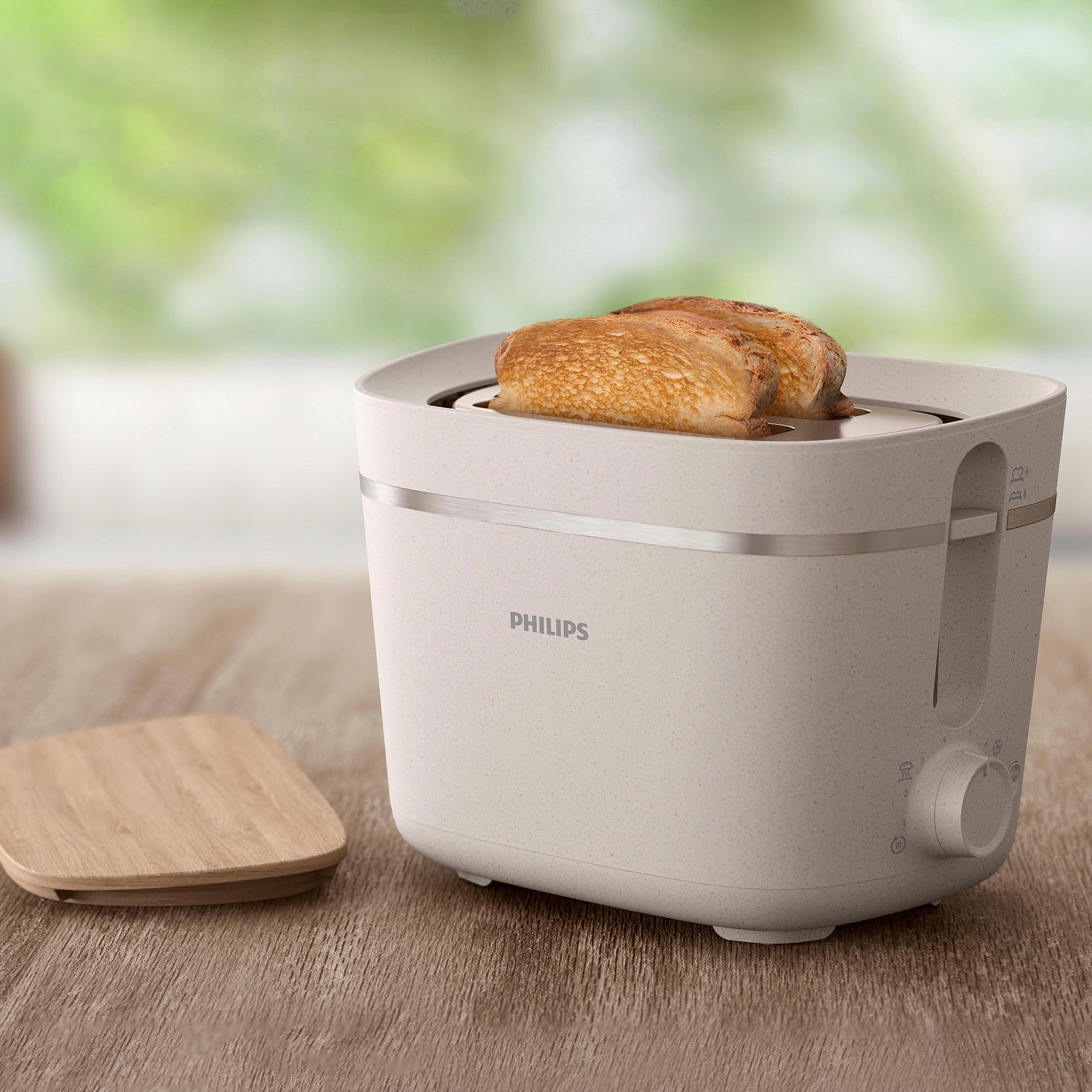 kurze Serie Conscious Toaster 2 830 Edition W HD2640/10, 5000er Philips Schlitze, Eco