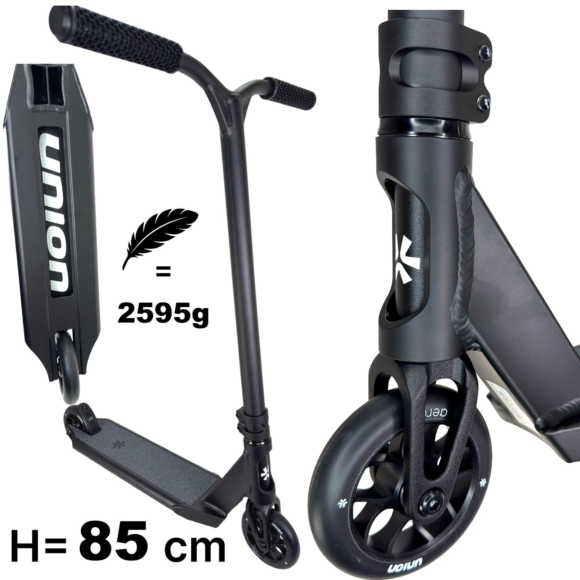 Stuntscooter Union Aero M Stunt Scooter H=85cm 2,59kg Schwarz