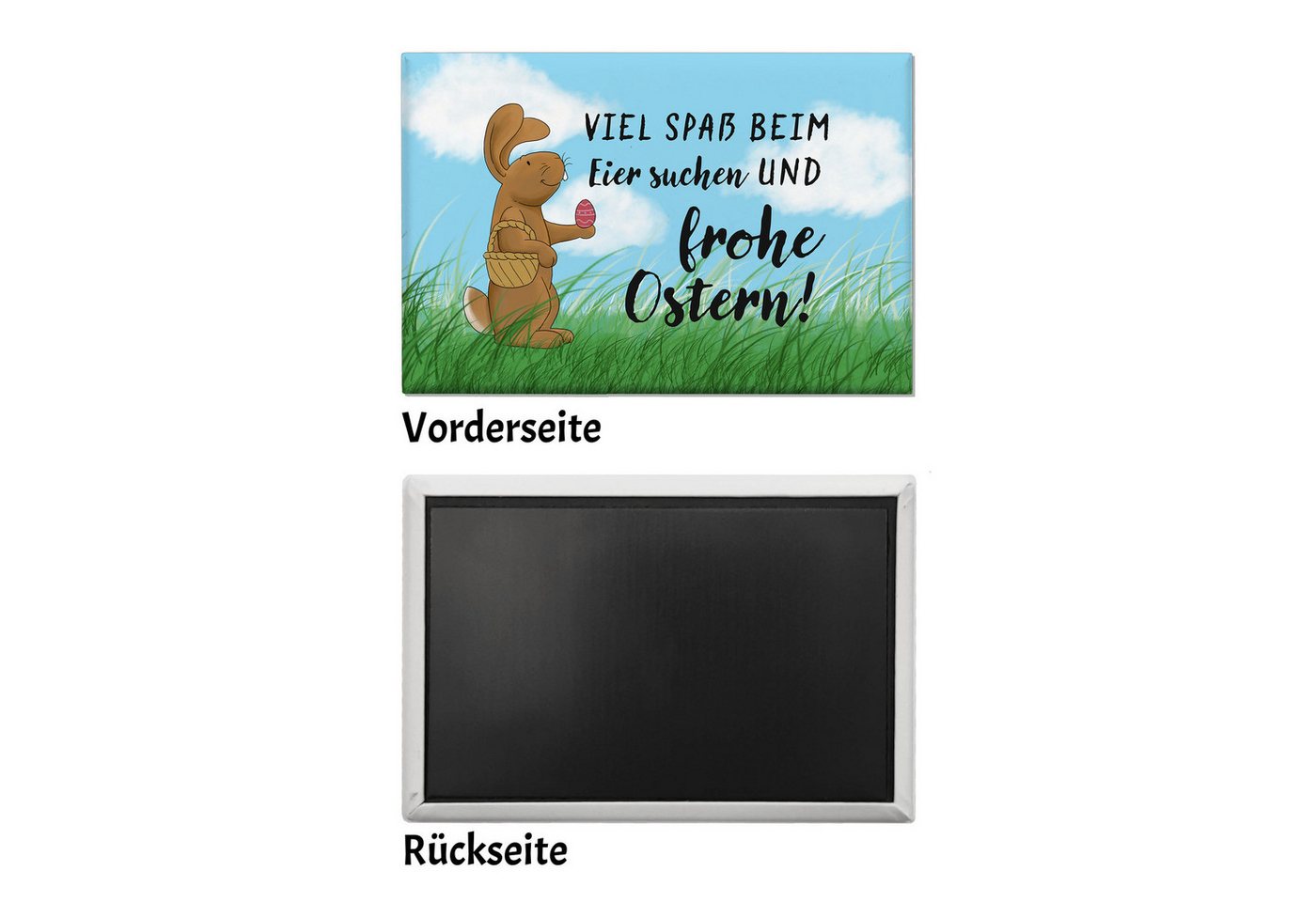 Thumbnail - speecheese Magnet Eier suchen und frohe Ostern Souvenir Magnet mit Spruch Osterhase