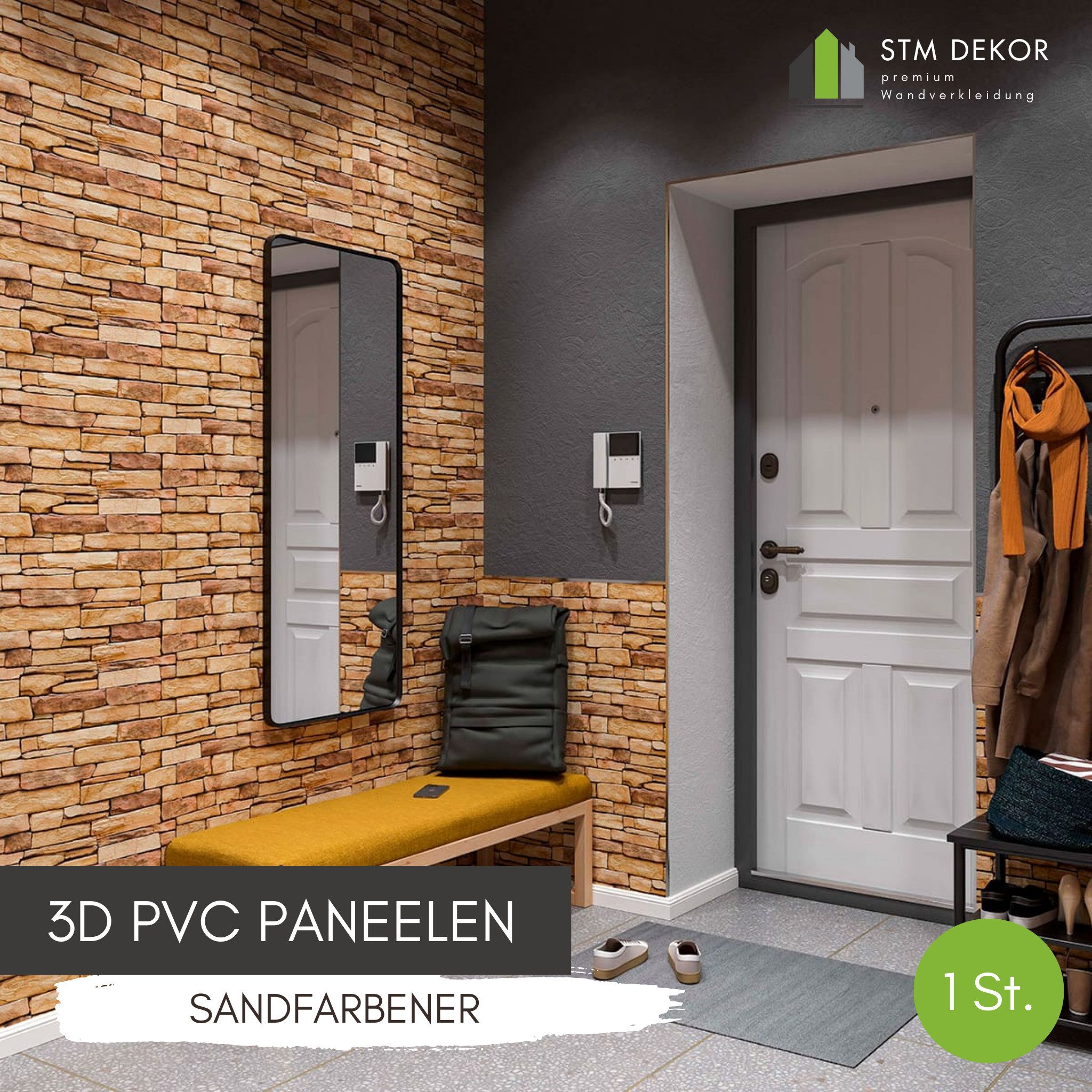 STM Company 3D Wandpaneel 3D-Wandpaneele PVC, Schiefer Optik, 1-20 Platten - 0.5-10 m², (1-tlg) Für Wohnzimmer, Küche & Bad, Einfache DIY-Montage – Bild 2 von 5