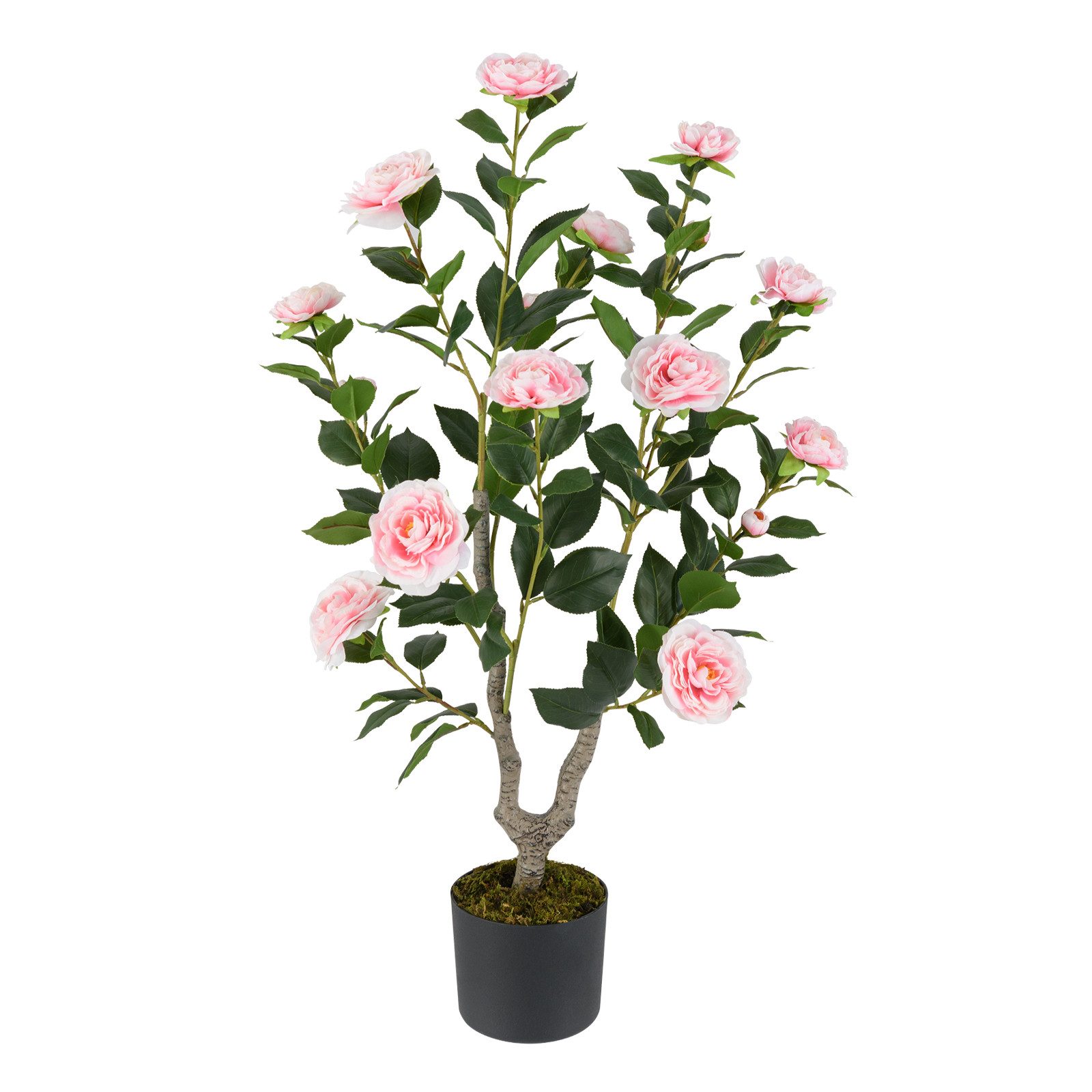 Kunstpflanze, COSTWAY, Höhe 90 cm, Kunstbaum mit Blüten, Künstlicher Kameli günstig online kaufen