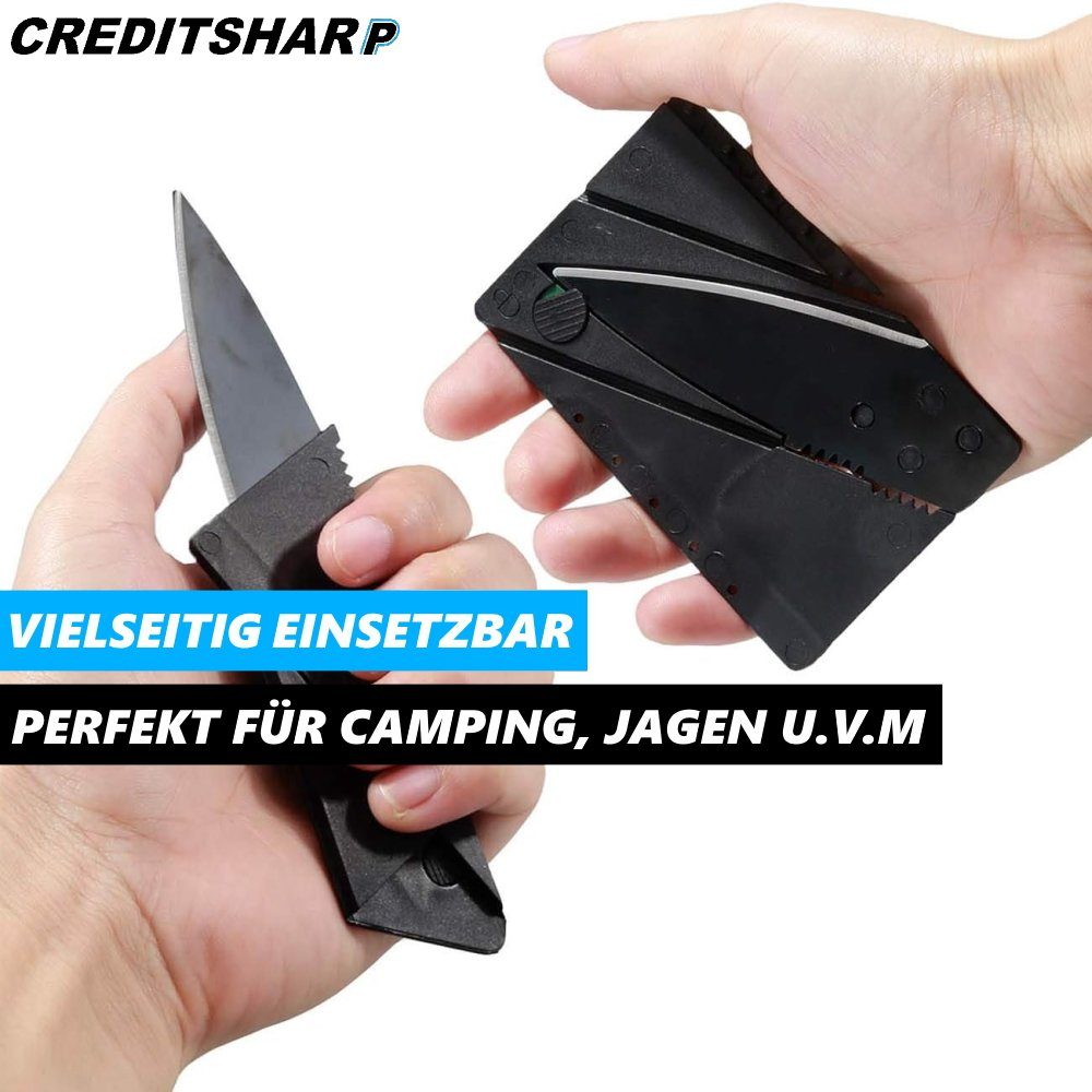 Jagdmesser, MAVURA ultradünn Campingmesser Edelstahl Kreditkartenmesser extrem scharf CREDITSHARP Set] [2er Faltmesser Klappmesser Taschenmesser