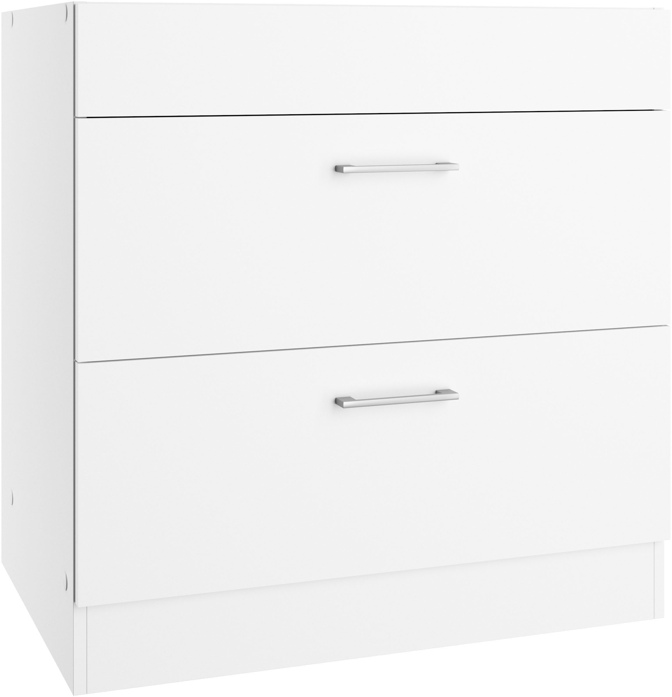 KOCHSTATION Kochfeldumbauschrank KS-Milan Kochfeldumbau 80 cm, matte oder hochglänzende Fronten