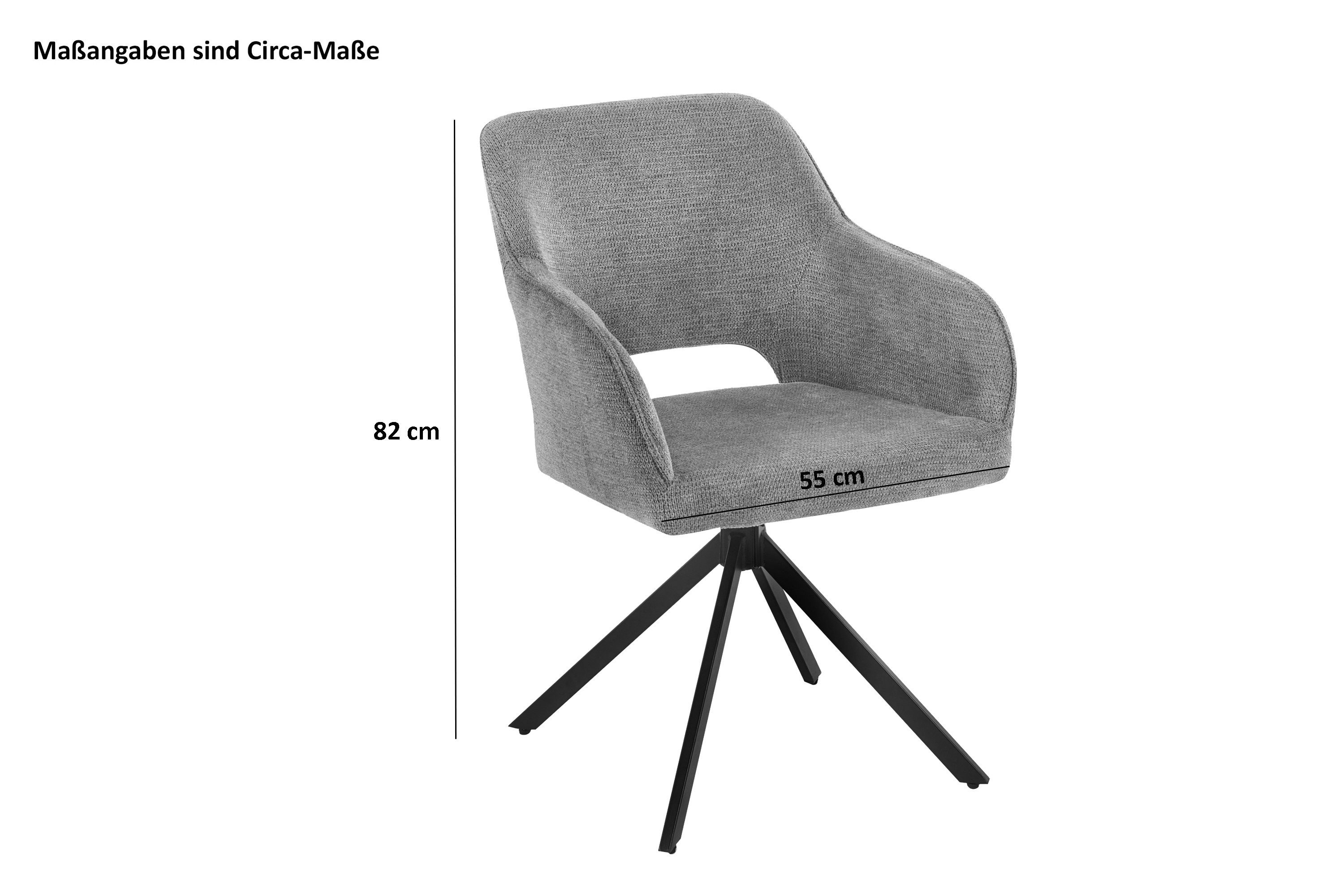 SAM® Drehstuhl Molly, Drehstuhl, Stoffbezug, Metallgestell schwarz