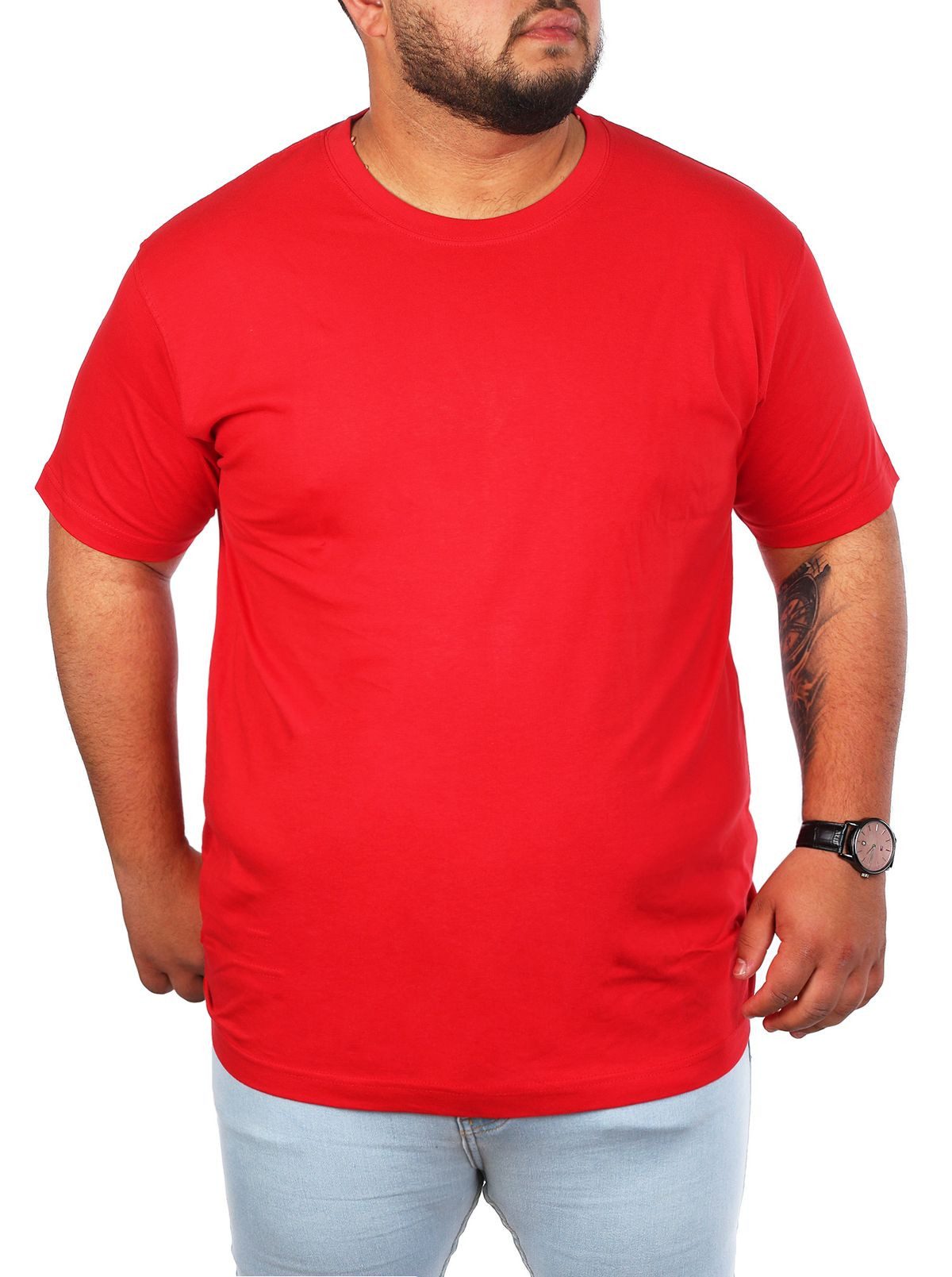 T-Shirt Herren Übergröße Basic big size optimierte moderne Passform