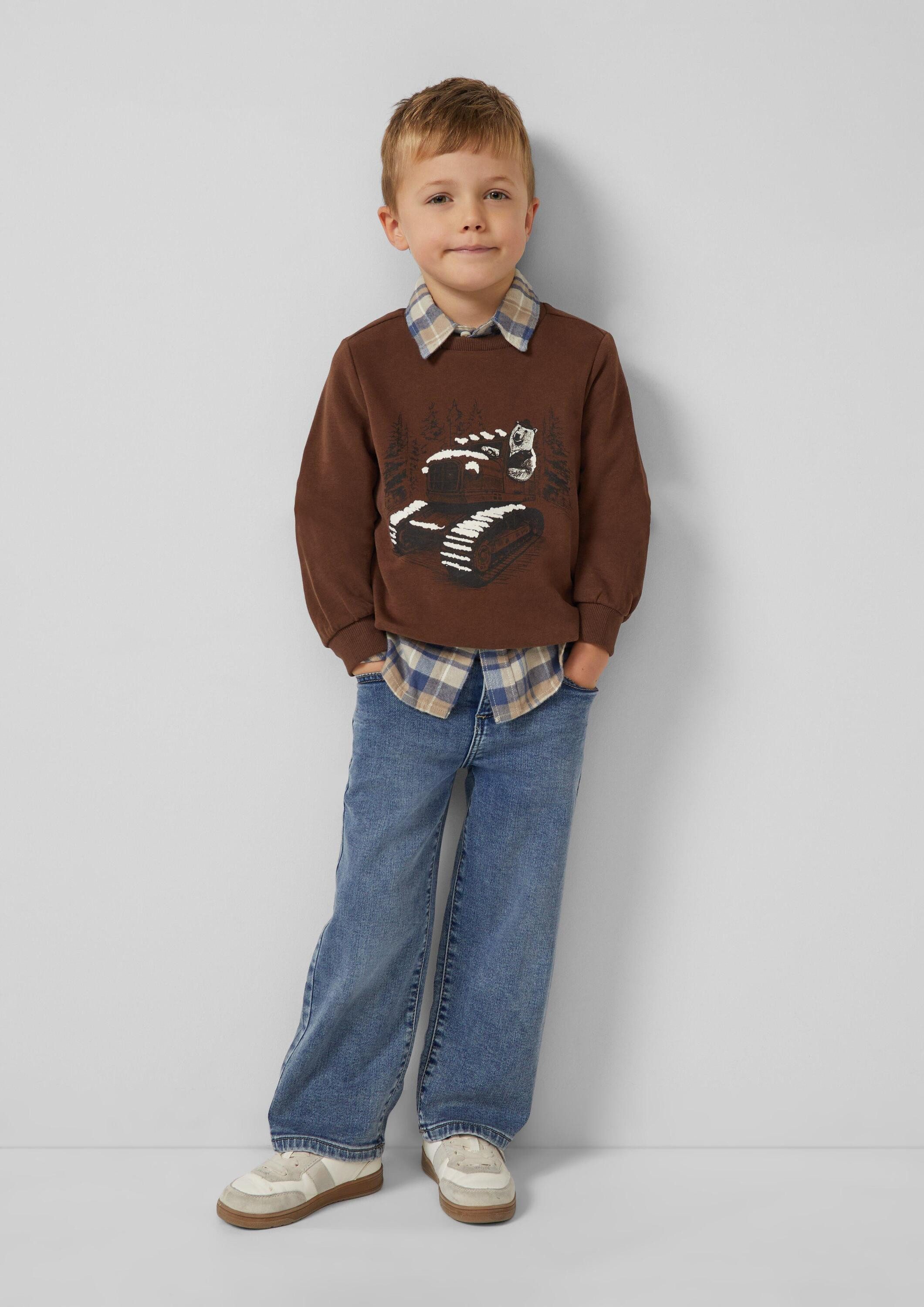 s.Oliver Sweatshirt Sweatshirt Sweatshirt mit Frontprint und kuscheliger Innenseite – Bild 3 von 4