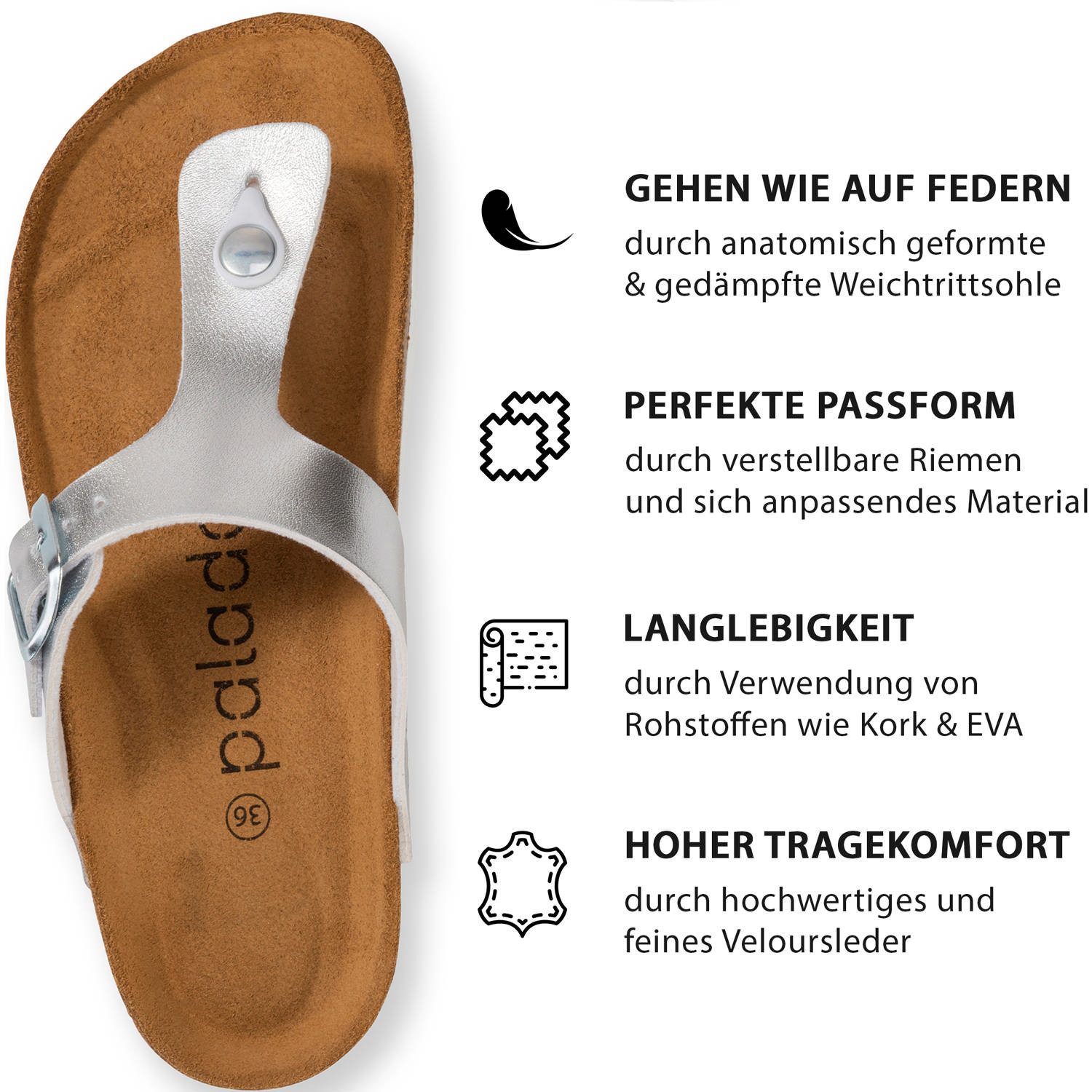 Palado Kos Metallic Zehentrenner – Bild 4 von 5