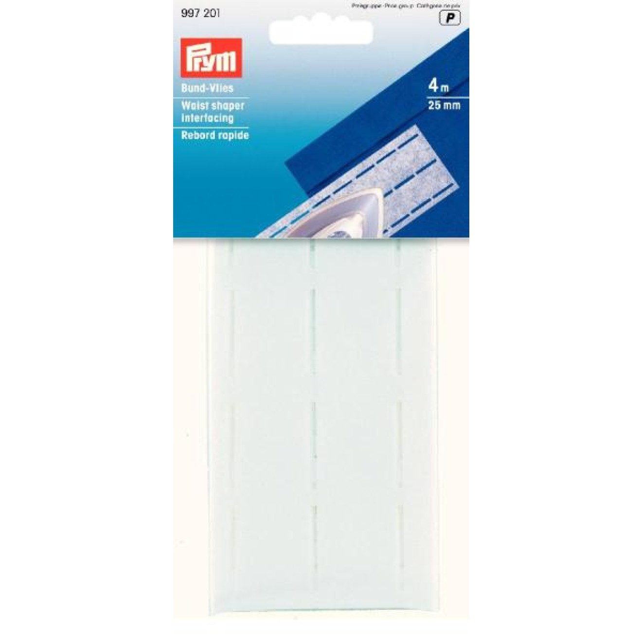Prym Stricknadeln Bund-Vlies zum Aufbügeln 25 mm weiß 4 m