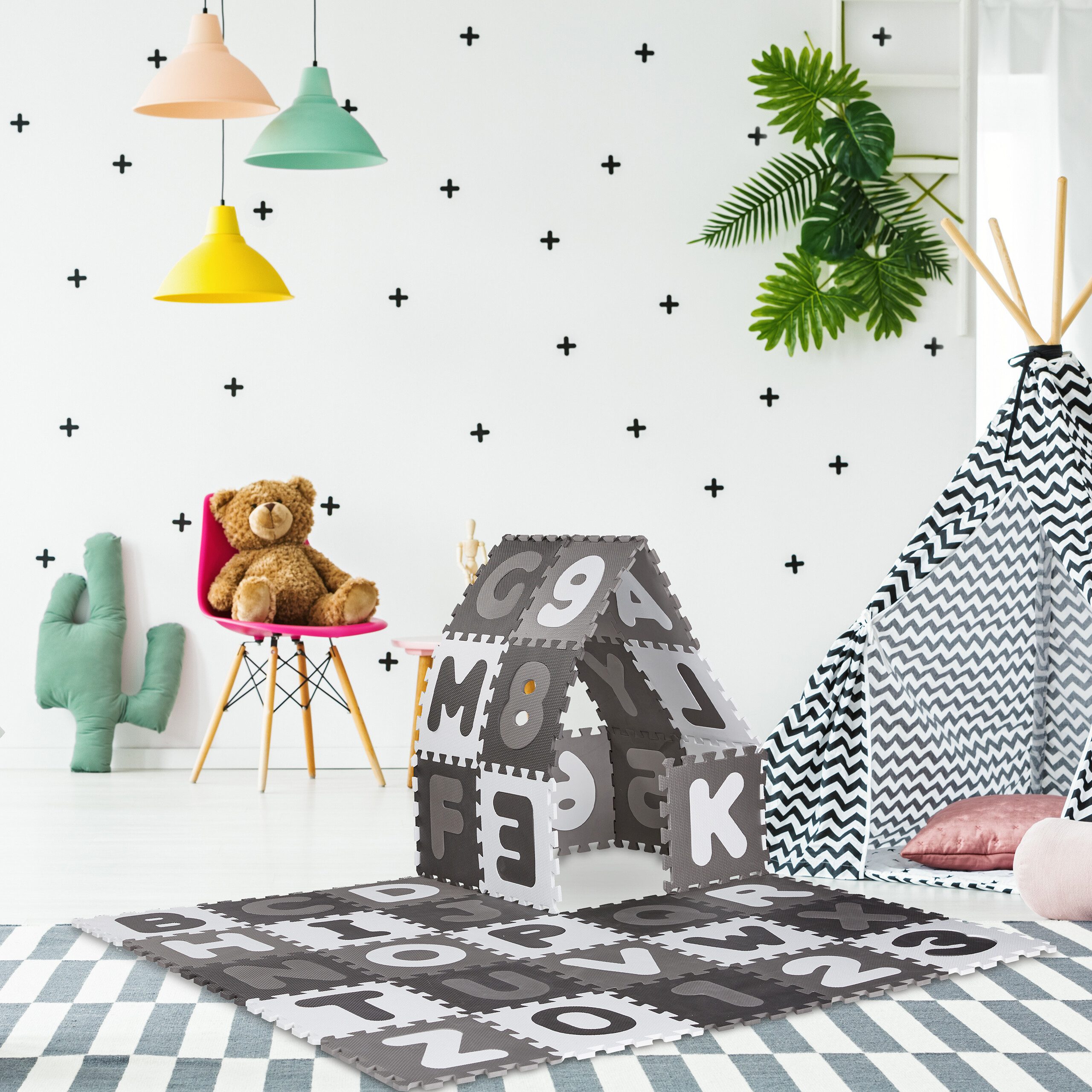 relaxdays Spielmatte Puzzlematte ABC und Zahlen günstig online kaufen