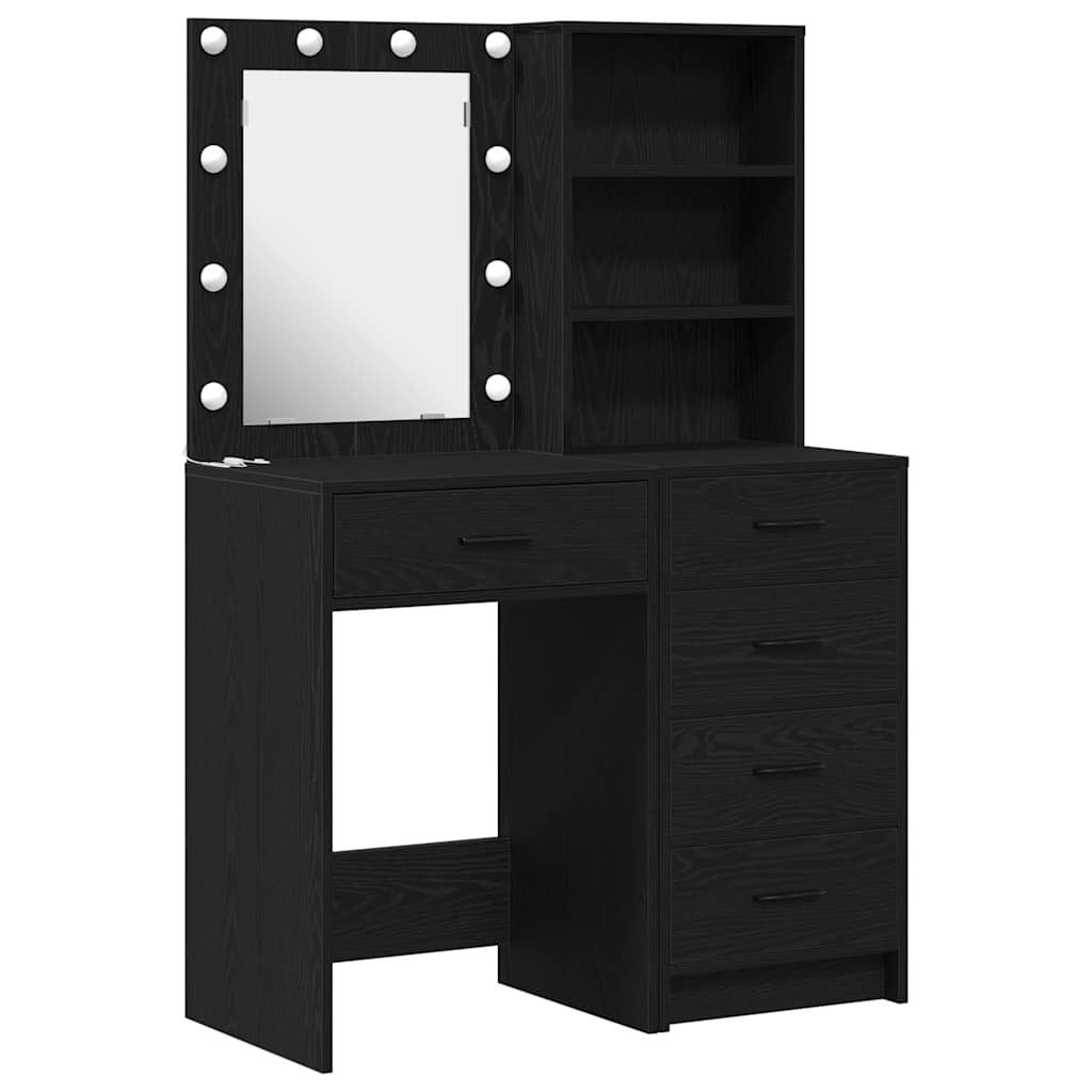 vidaXL Schminktisch Schminktisch 2 pcs Schwarz 50 x 41 x 135 cm Holzwerkstoff (2-St)