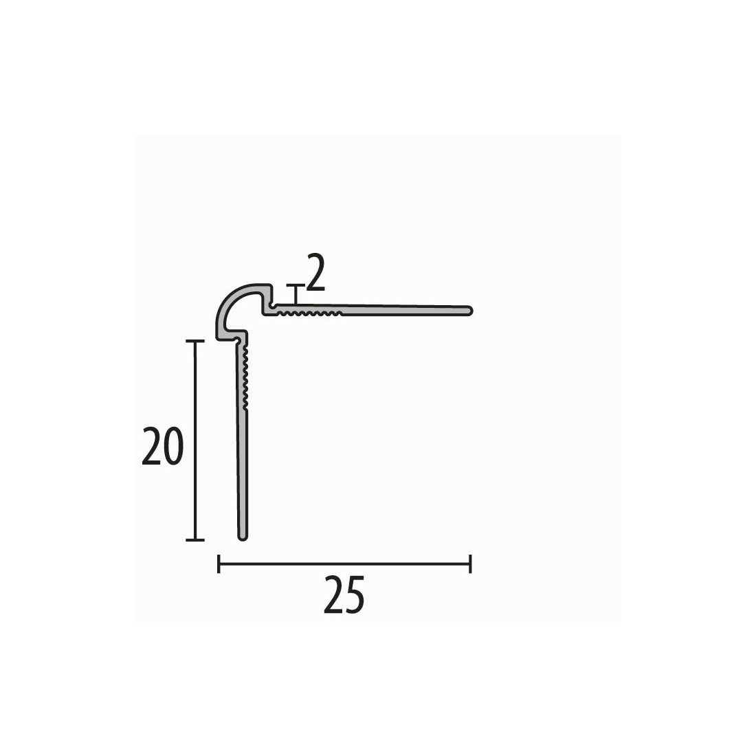 Thumbnail - Küberit Verbindungsprofil 25 x 25 x 2700 mm Wandprofil Tapetenprofil Edelstahloptik Gestanzt
