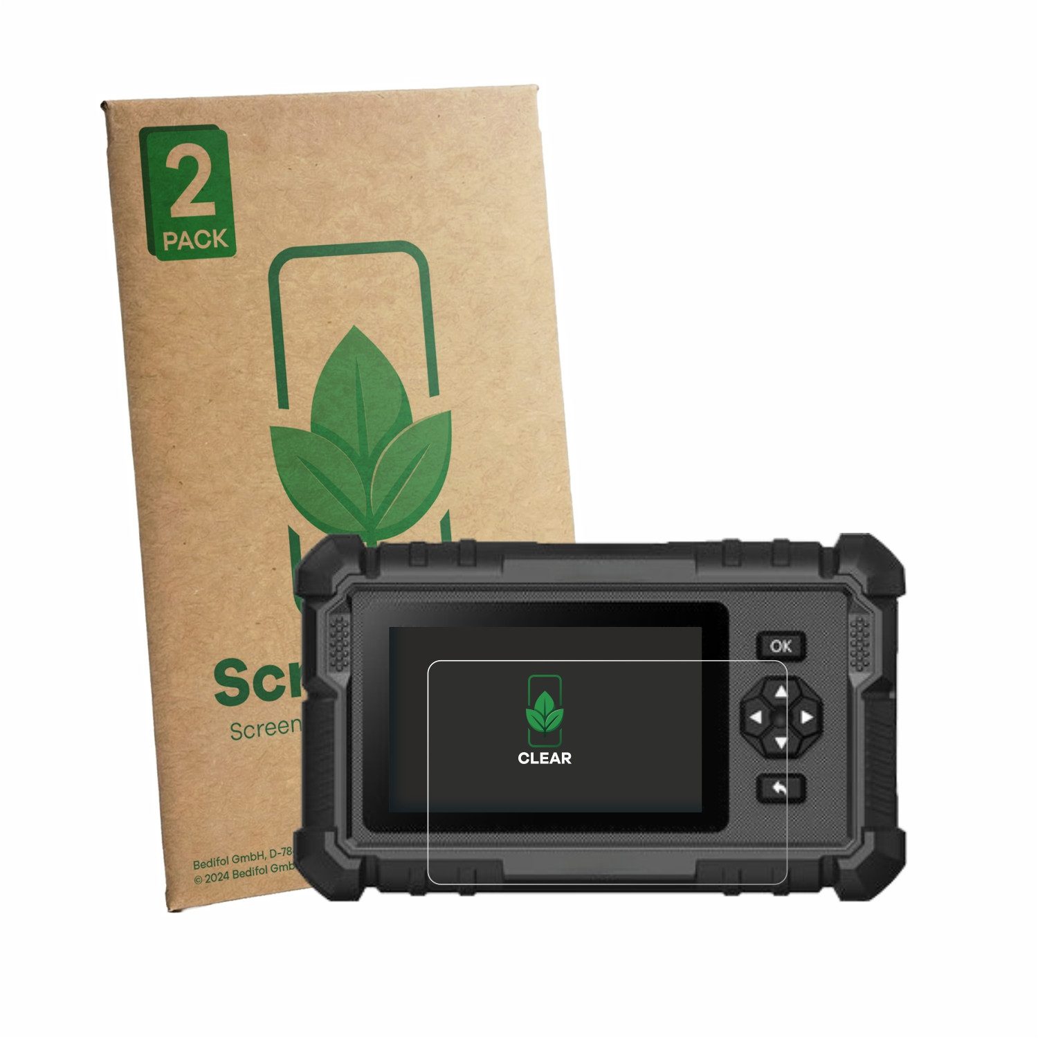 ScreenLeaf Displayschutzfolie Schutzfolie für Topdon ArtiDiag Moto, 2 Stück, Displayschutz Schutz Folie Klar Transparent