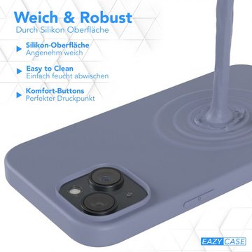 EAZY CASE Handyhülle TPU Hülle für Apple iPhone 15 6,1 Zoll, Silikon Schutzhülle mit Kameraschutz Matt Back Cover Soft Eis Blau