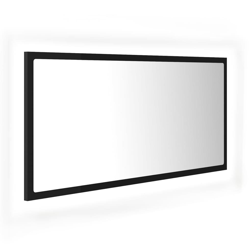 (1-St) Badezimmerspiegelschrank vidaXL cm Acryl 90x8,5x37 LED-Badspiegel Schwarz