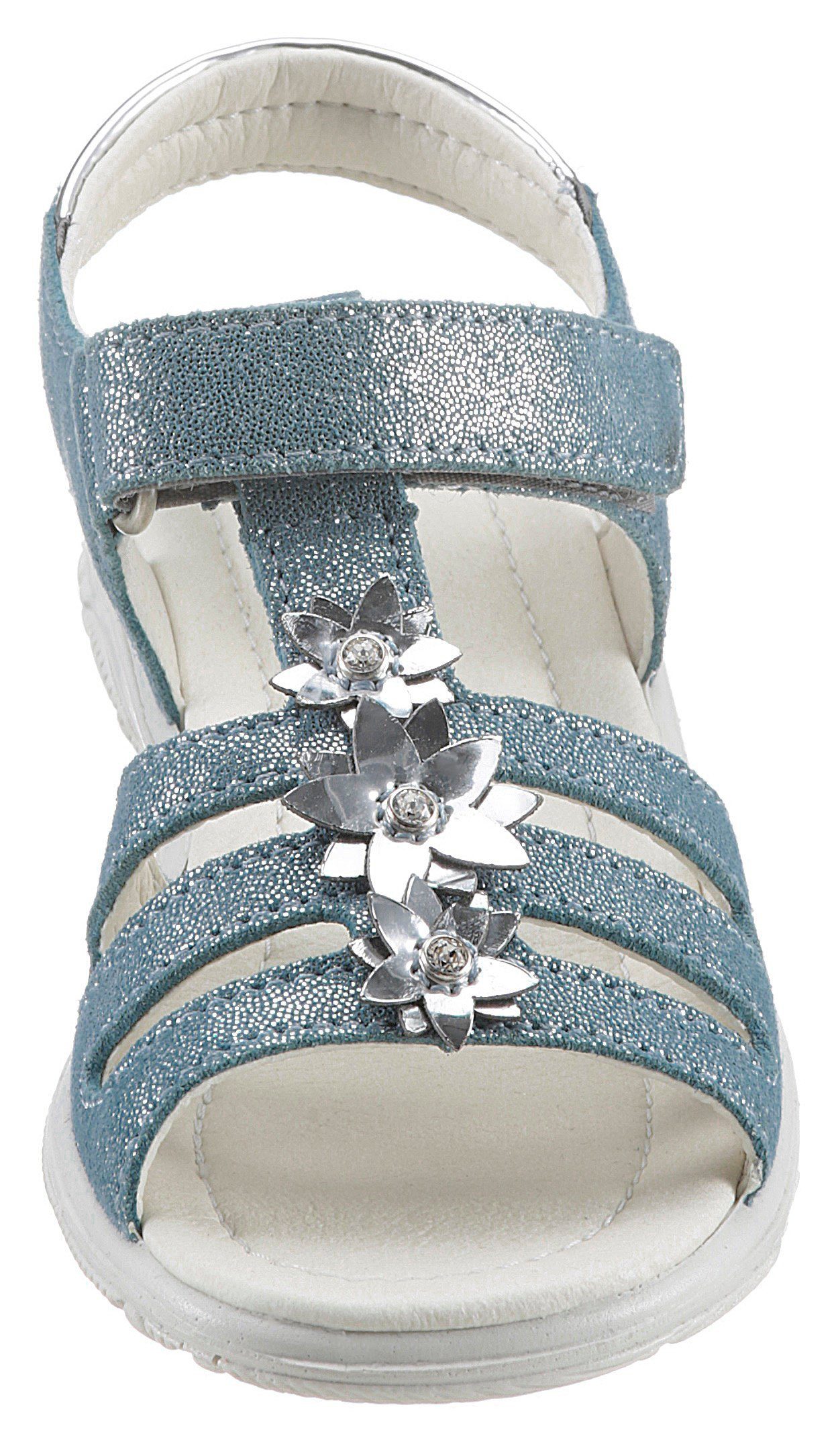 Ricosta Cleo WMS: Sandale hellblau-metallic mit Klettverschlüssen mittel