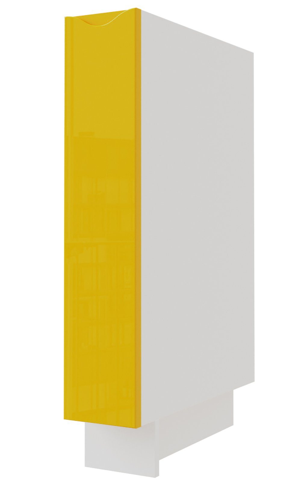 Feldmann-Wohnen Unterschrank Napoli (Napoli) Front-, Korpusfarbe & Ausführung wählbar grifflos 1-trg 2 Metallkörbe RAL 1021 rapsgelb Hochglanz
