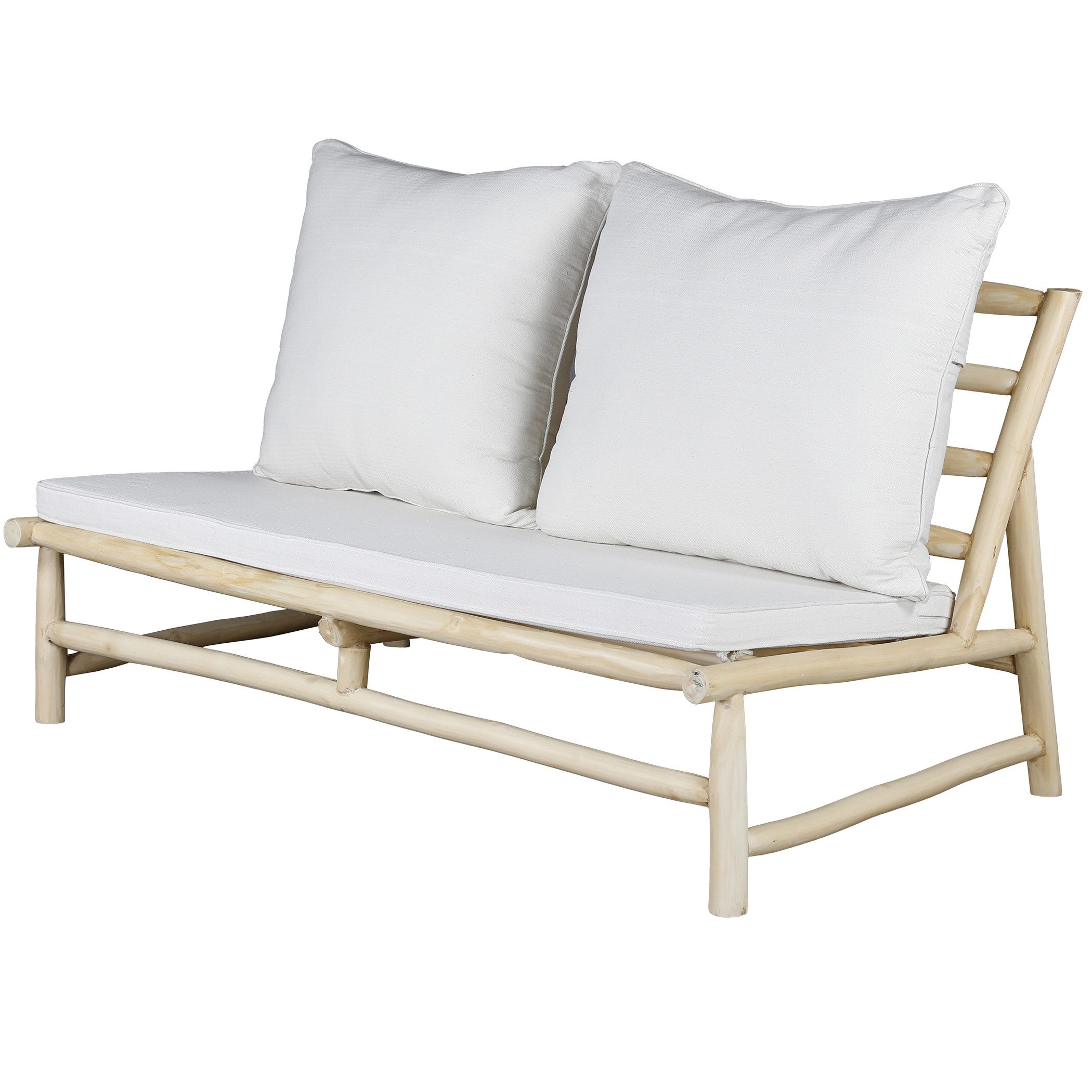 Casa Moro Gartensofa 2er Sofa Teak Holz Loungesofa Zweisitzer Indoor & Outdoor, Stabil: aus massiven, geschwungenen Teakholz-Ästen