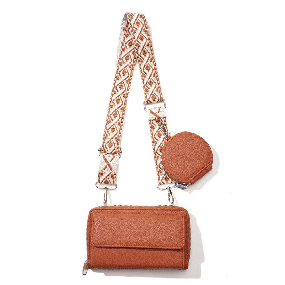 Schultertasche CrossBody Bag Brieftasche Geldbörse Verstellbar Gurt mit Vielen Fächer