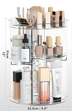 Coonoor Kosmetikbox Drehbarer Kosmetikorganizer, DIY 8-stufiger verstellbarer Kosmetik-Display-Schrank