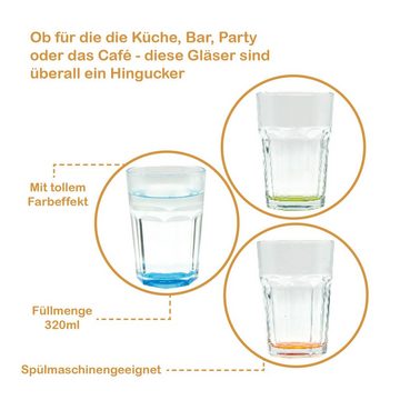 what the shop Gläser-Set Caipirinha Cocktailglas, farbiger Boden, transparent 300ml 6 Stück