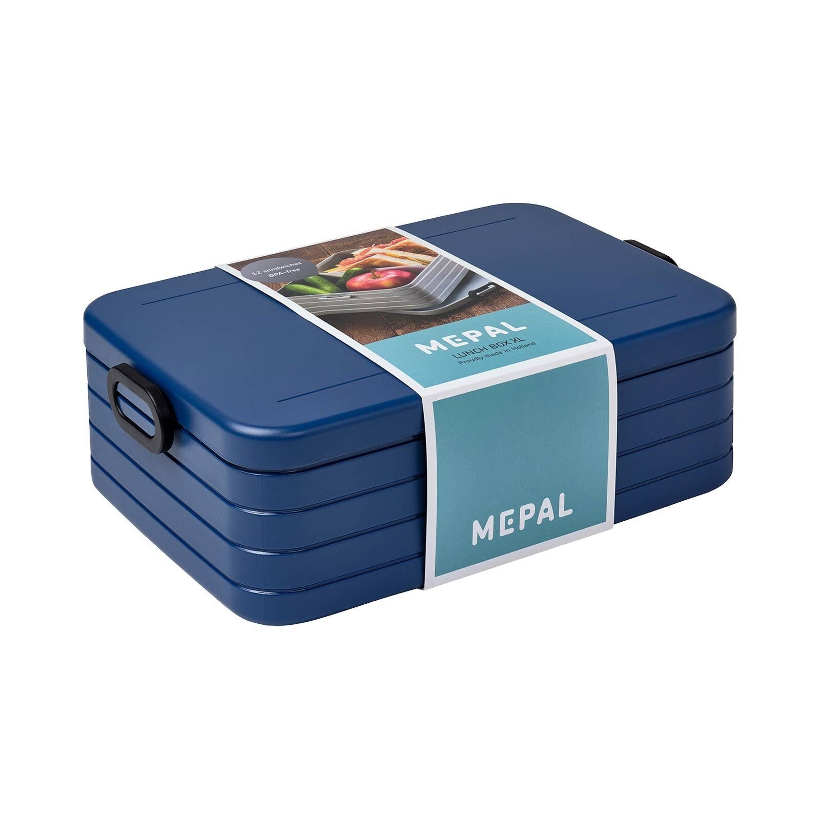 a Mepal Lunchbox ml, 2000 (ABS), Break (1-tlg), Denim Take Acrylnitril-Butadien-Styrol Spülmaschinengeeignet Lunchbox Nordic