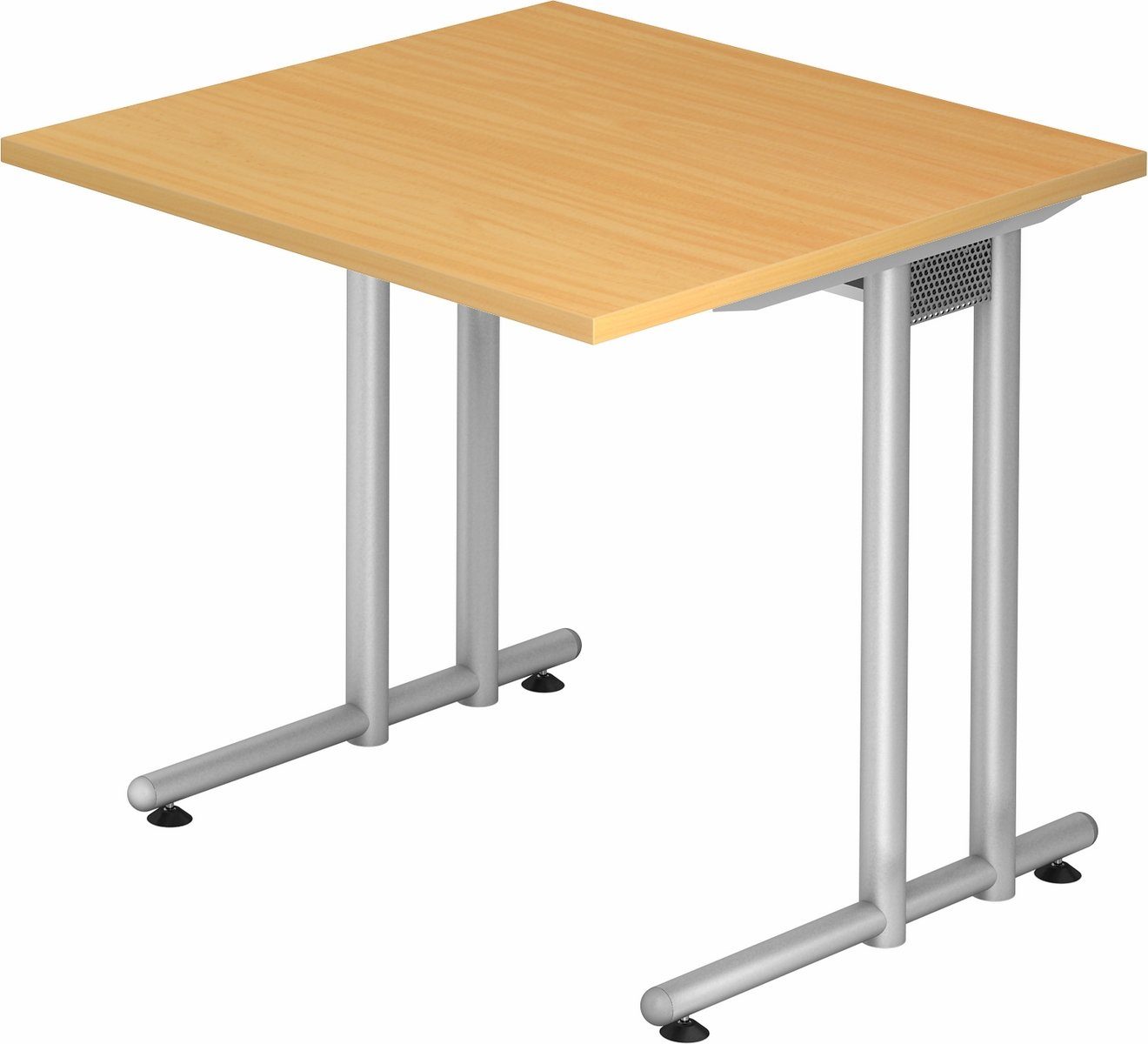 bümö Schreibtisch Schreibtisch Serie-N, Quadrat: cm - 80 80 Dekor: Buche x