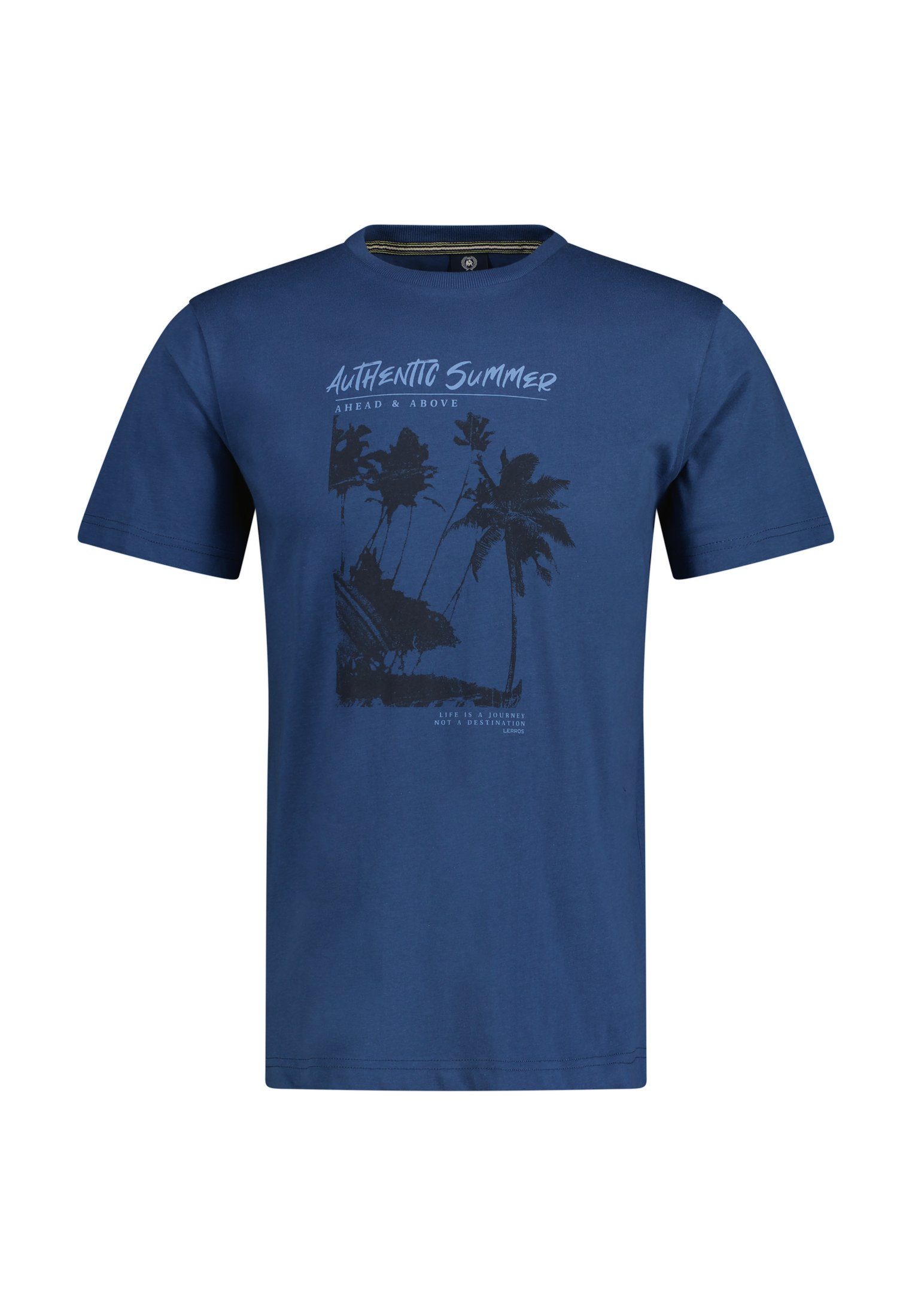 LERROS T-Shirt LERROS mit T-Shirt BLUE Frontprint TRAVEL