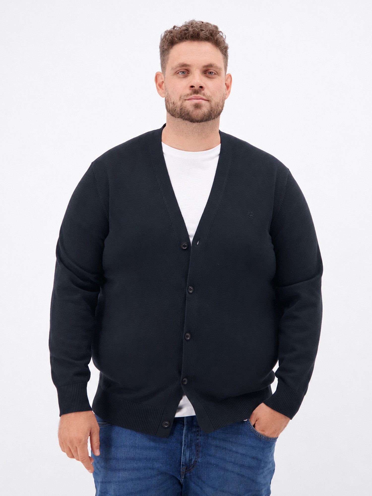 LERROS Strickjacke Strickjacke im Cardiganstil aus Baumwolle, große Größen