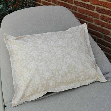 Kissenbezüge Kissenhülle Beige mit Röschen - Beschichtete Baumwolle / Loungekissen, Mit Liebe dekoriert