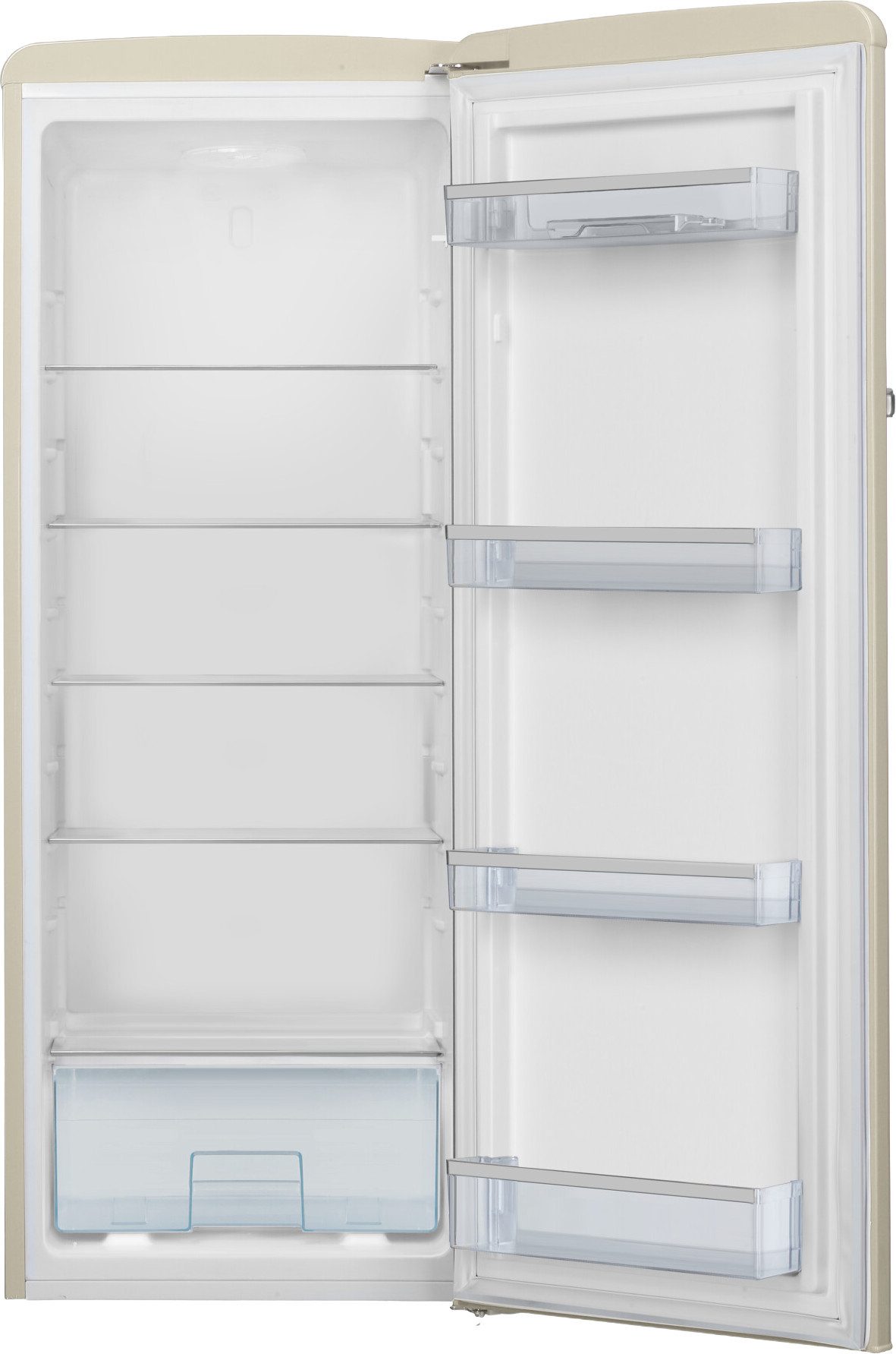 Amica Vollraumkühlschrank Retro VKSR 354 155 B, 144 cm hoch, 55 cm breit, Viel Raum für Frische – leise, hell und flexibel sortiert
