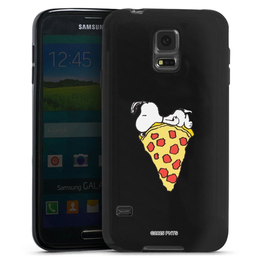 DeinDesign Handyhülle Peanuts Pizza Snoopy Snoopy Pizza, Samsung Galaxy S5 Silikon Hülle Bumper Case Handy Schutzhülle