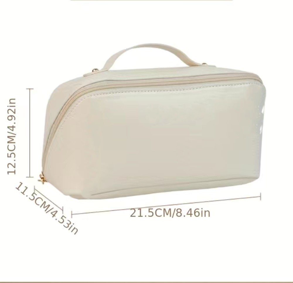 Nur Online 75 Kosmetiktasche Kosmetiktaschen Tragbar Umfangsreich Kapazität Reise Make-up Tasche, PU Leder, Schlichter Optik Tragbarer Make-up Tasche