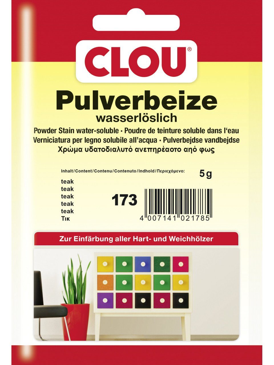 Holzbeize Clou Pulverbeize 5 g teak