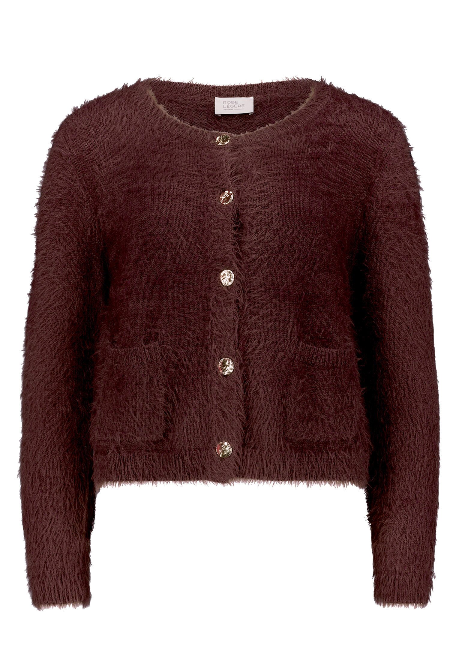 Vera Mont Strickjacke Damen mit Rundhalsausschnitt (1-tlg)