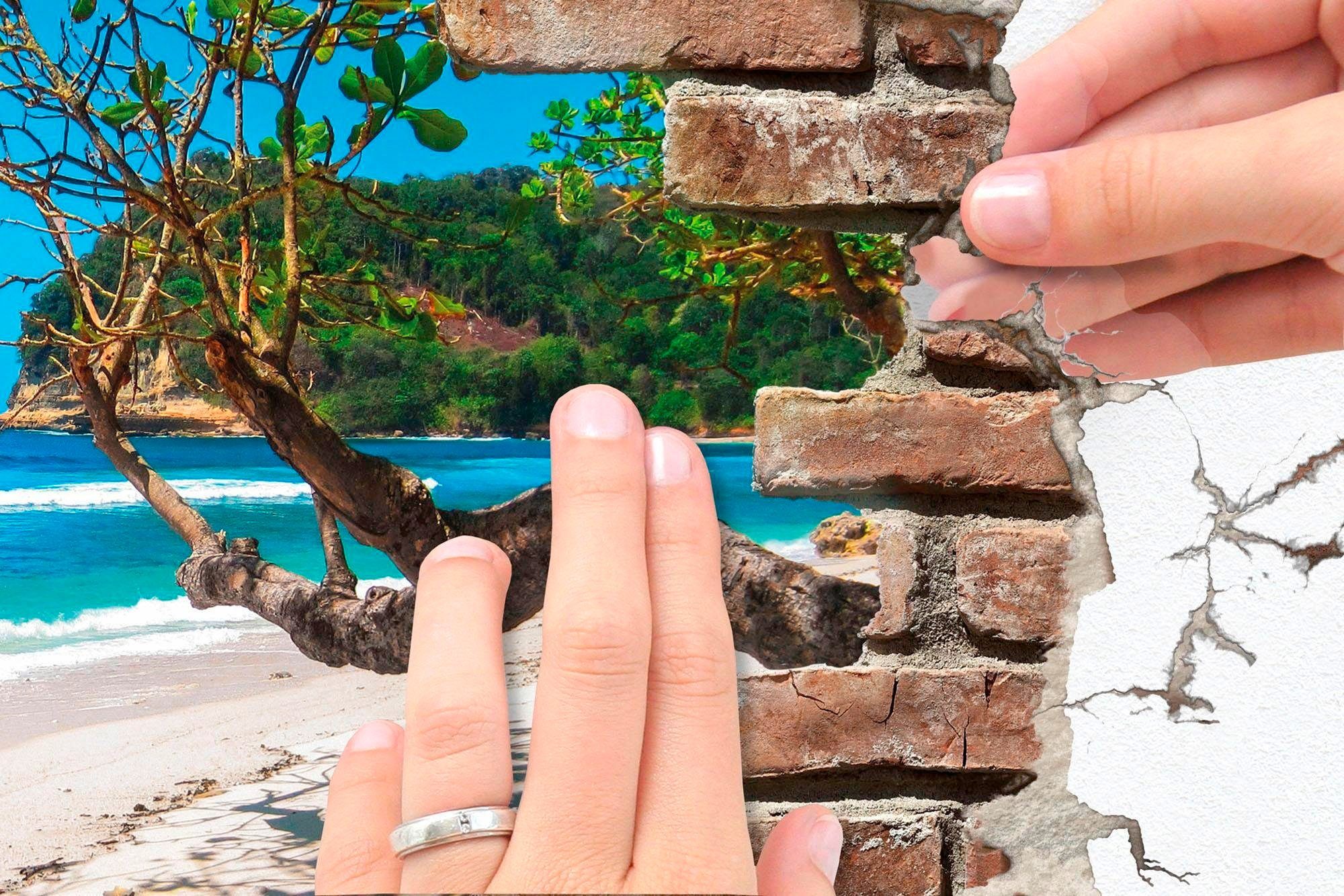 Komar Wandtattoo Break Out - Größe 50 x 70 cm, selbstklebend, Wandsticker