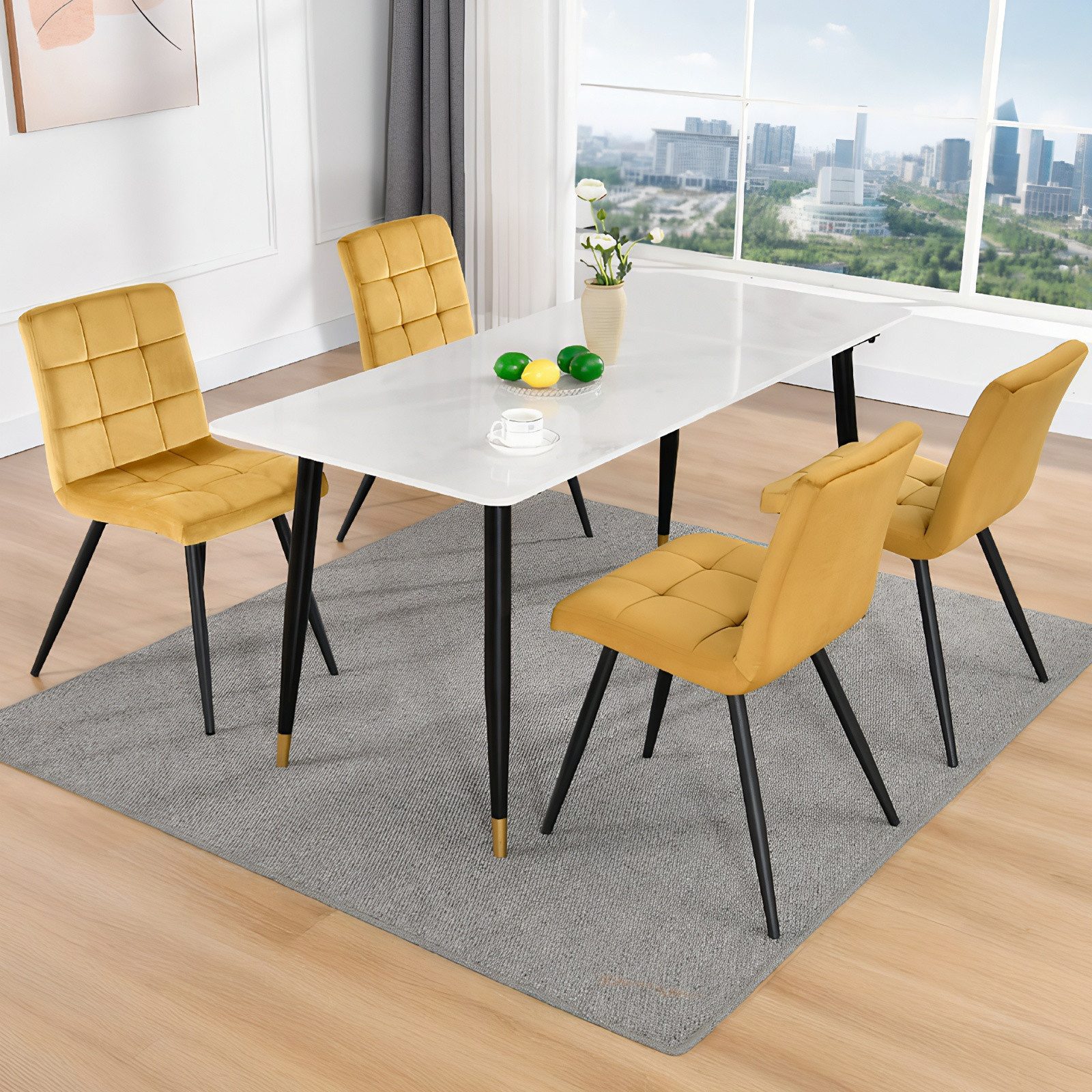 Duhome Esszimmerstuhl, (4 St), 4er Set, Küchenstuhl, Weicher Samtsitz günstig online kaufen