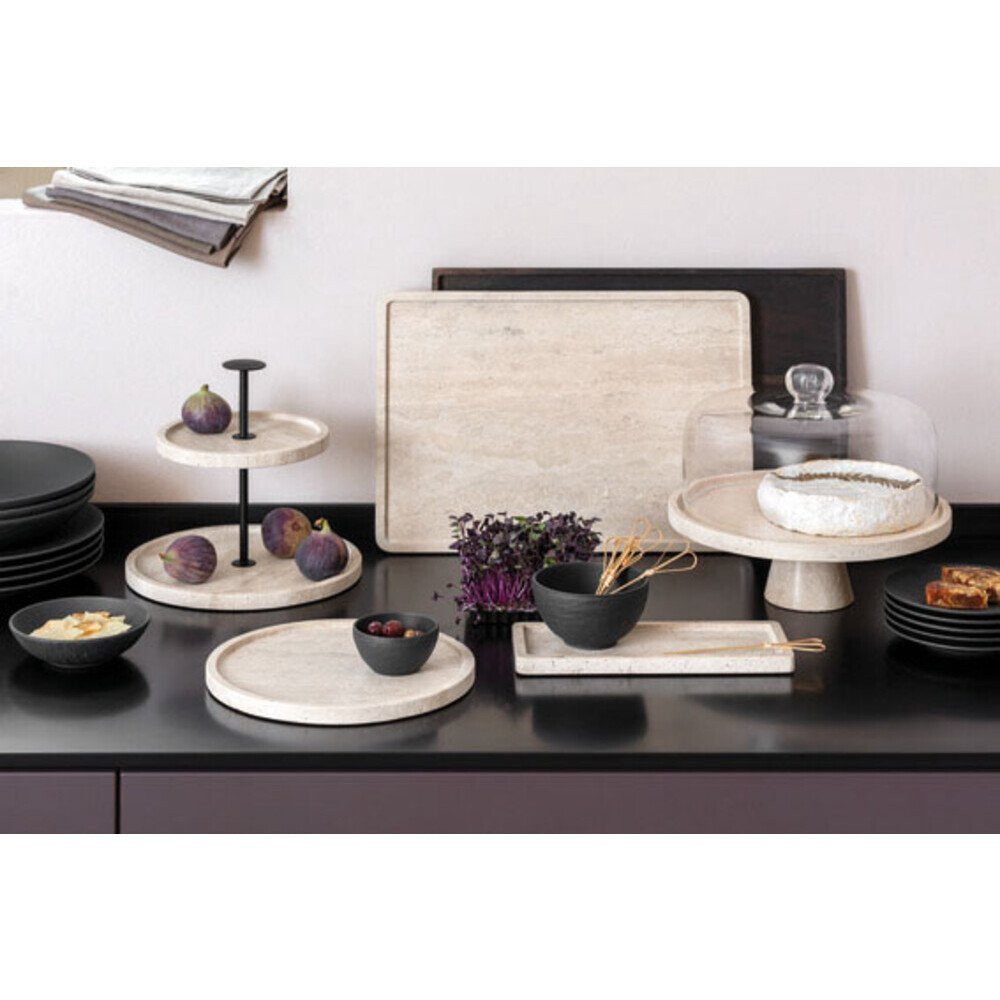 Villeroy & Boch Dessertschale Dessertschale 13 cm Manufacture Rock, Premium Porcelain, Dessertschale, Ø13,2cm, Premium Porcelain, schwarz