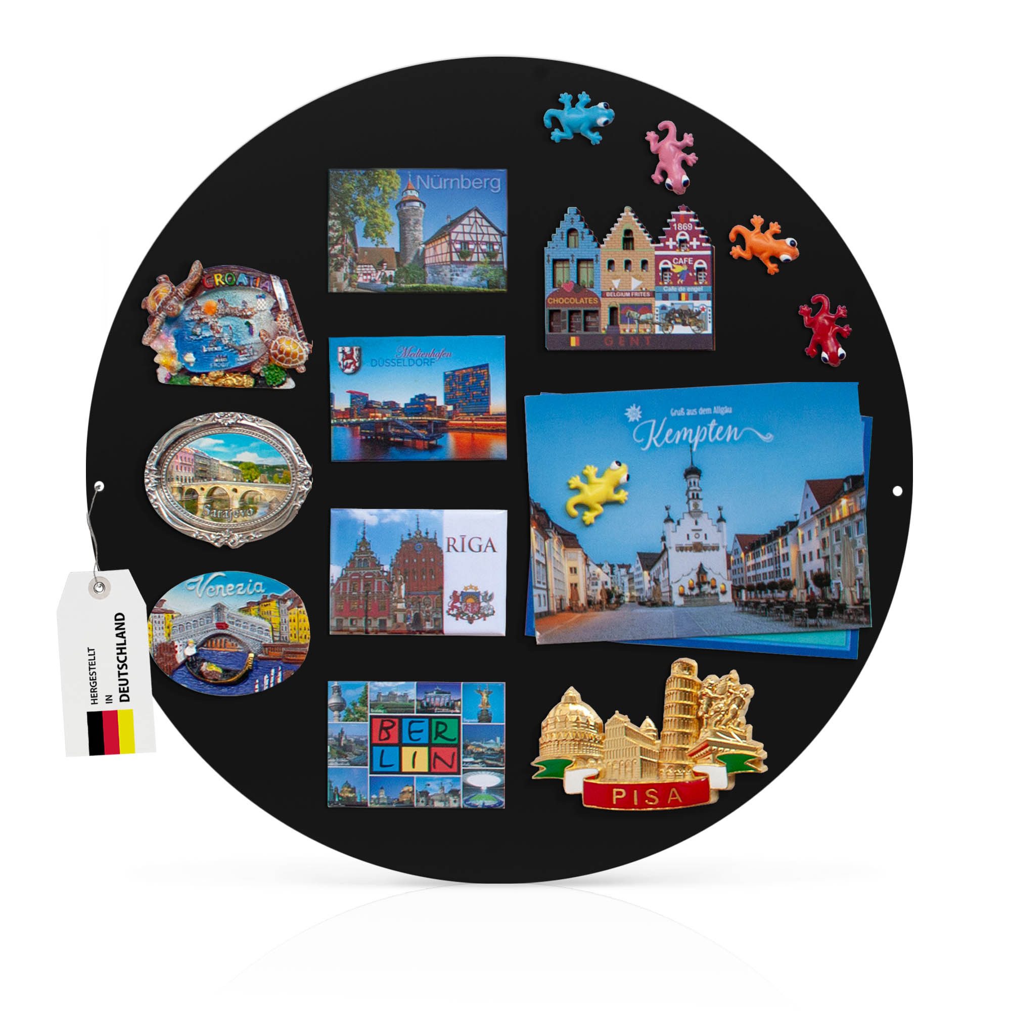 banjado Magnettafel Stahl Rund, (inkl. 4 günstig online kaufen